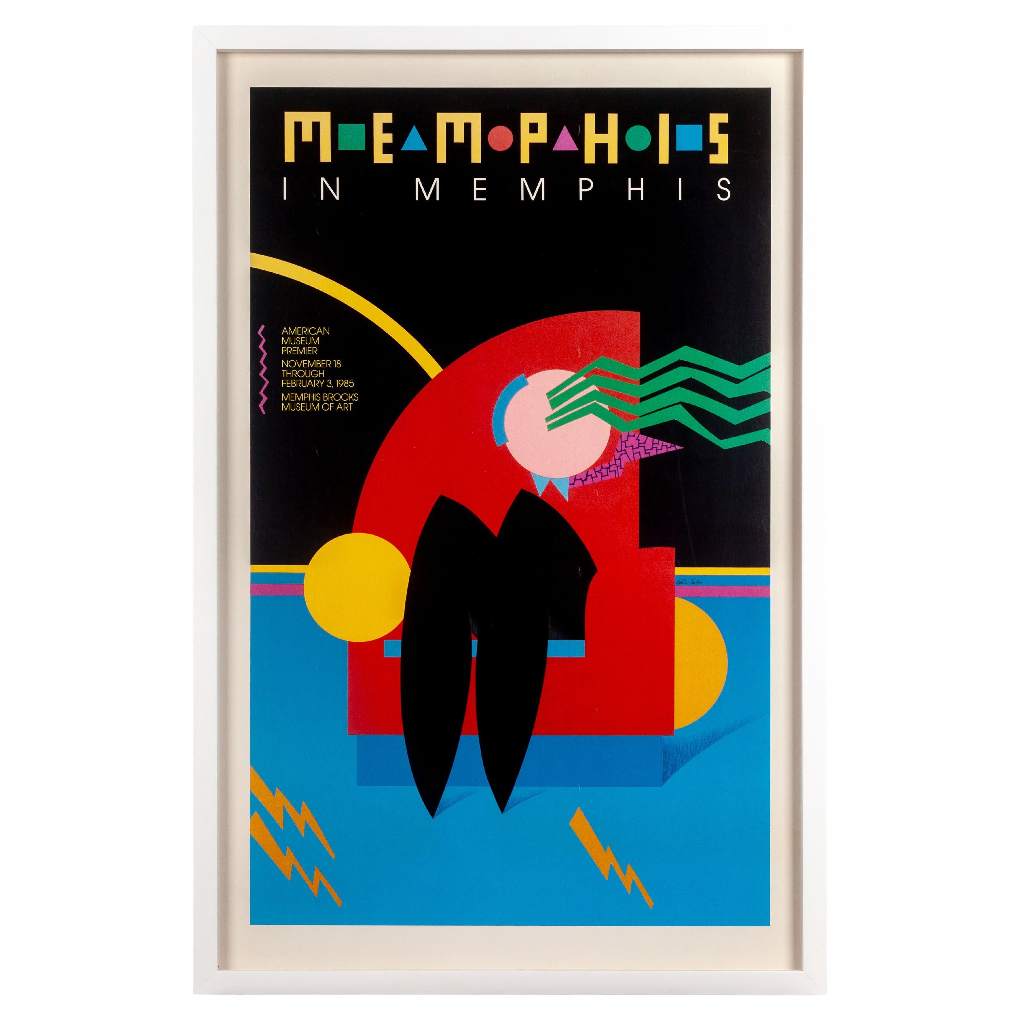 Poster della mostra Memphis In Memphis, 1985, incorniciato in vendita