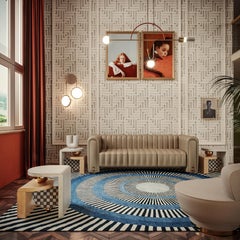 Memphis-Inspired Bohld Side Table Travertine Oak Marble by Malabar