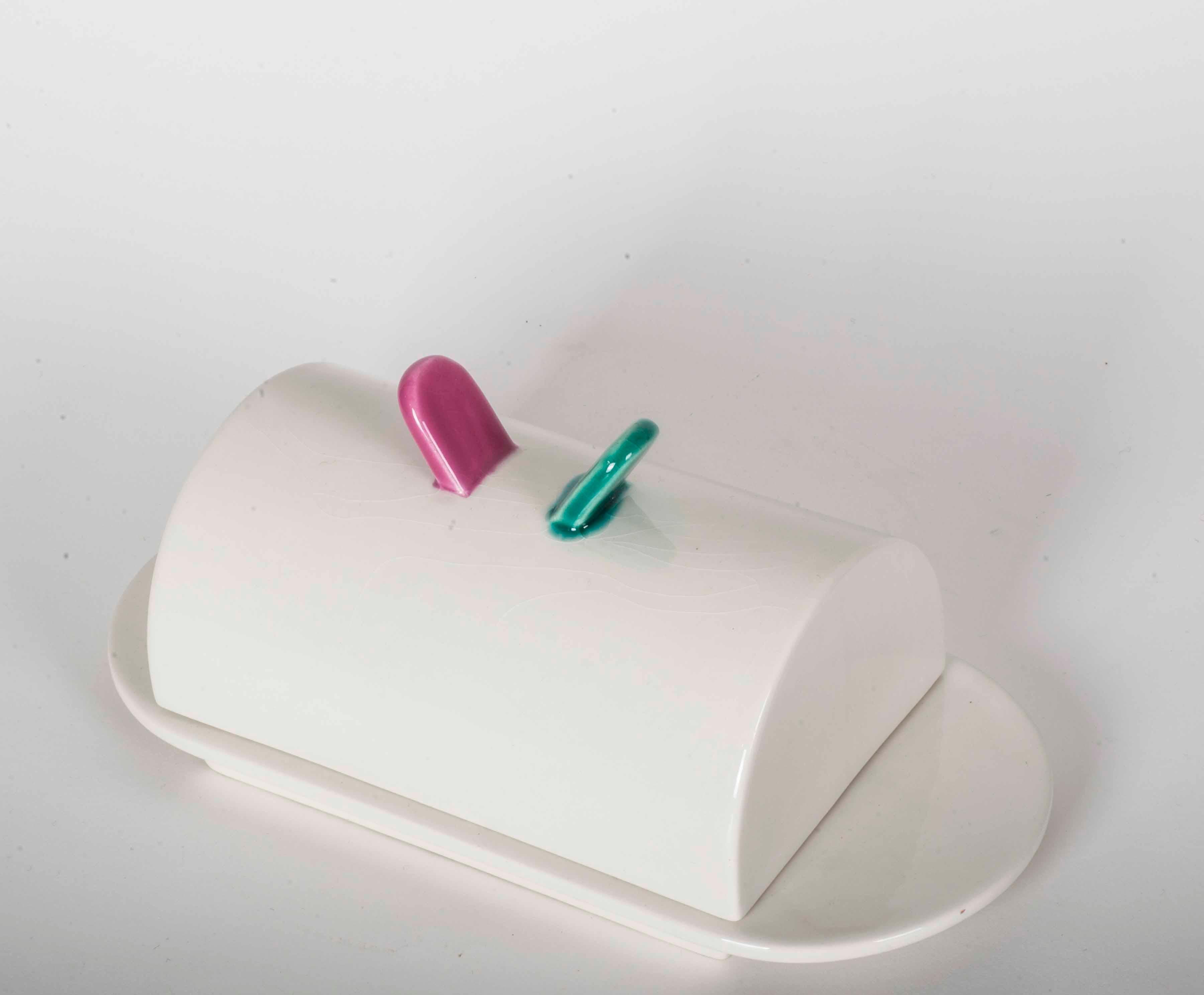 Memphis Marco Zanini Hollywood Collection Butter Dish with Lid In Good Condition For Sale In Lisbon, IT