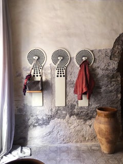 Memphis Milano Black and White Wall Mounted Coat Racks 1970s 1980s Italia