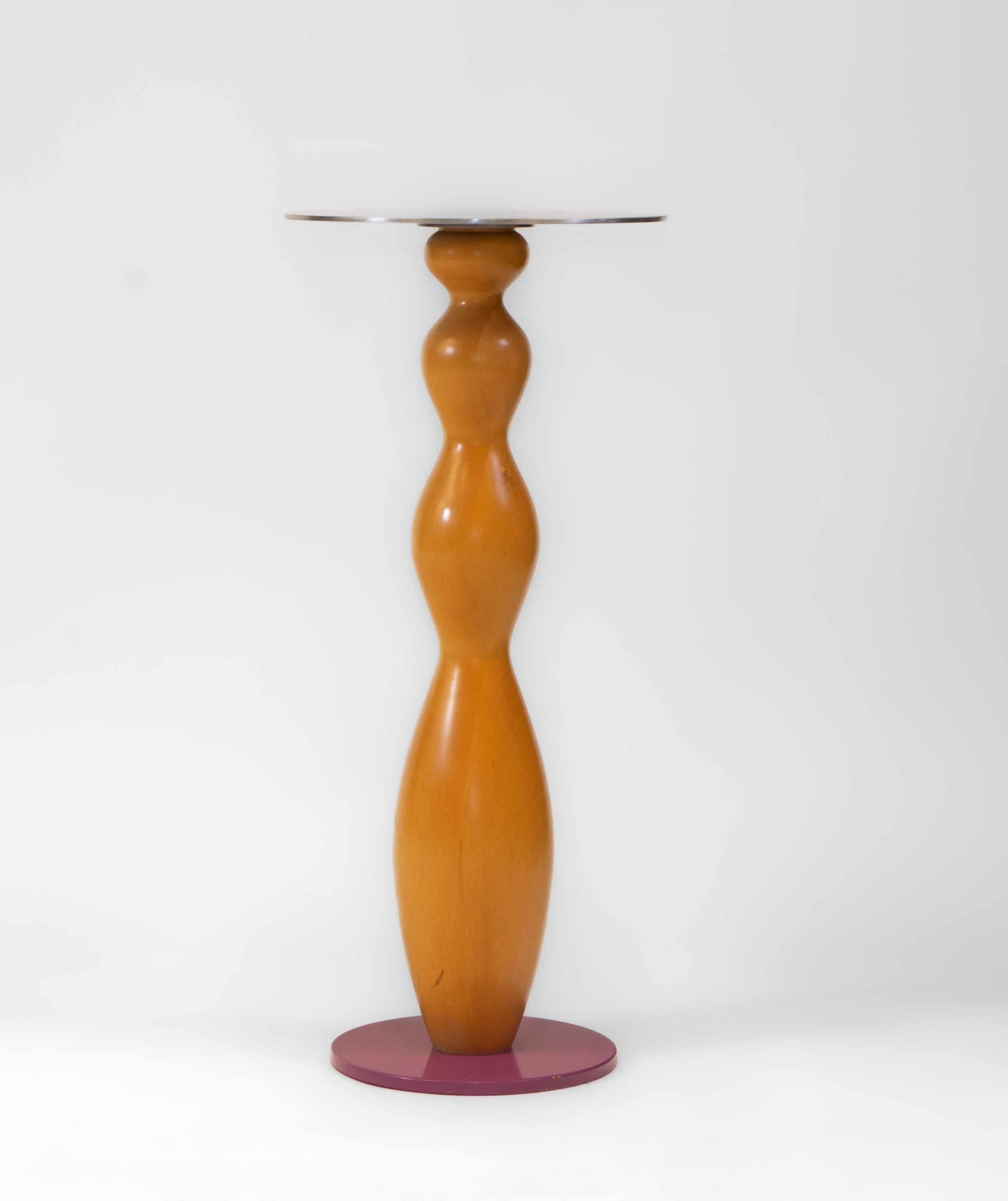 Italian  Memphis Milano Cleopatra Side Table Pedestal Designed By Marco Zanuso Jr 1987 For Sale