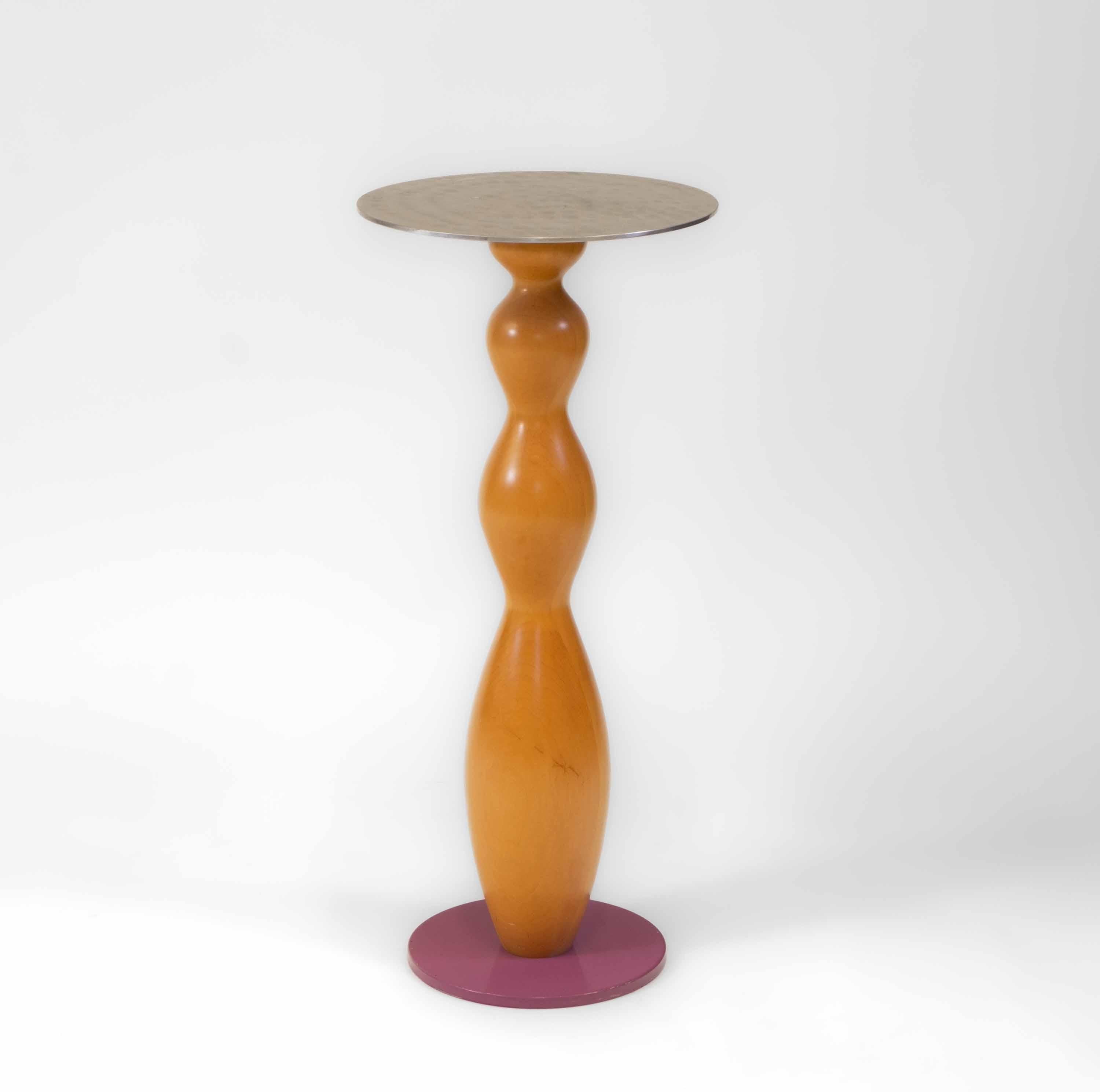  Memphis Milano Cleopatra Side Table Pedestal Designed By Marco Zanuso Jr 1987 For Sale 1