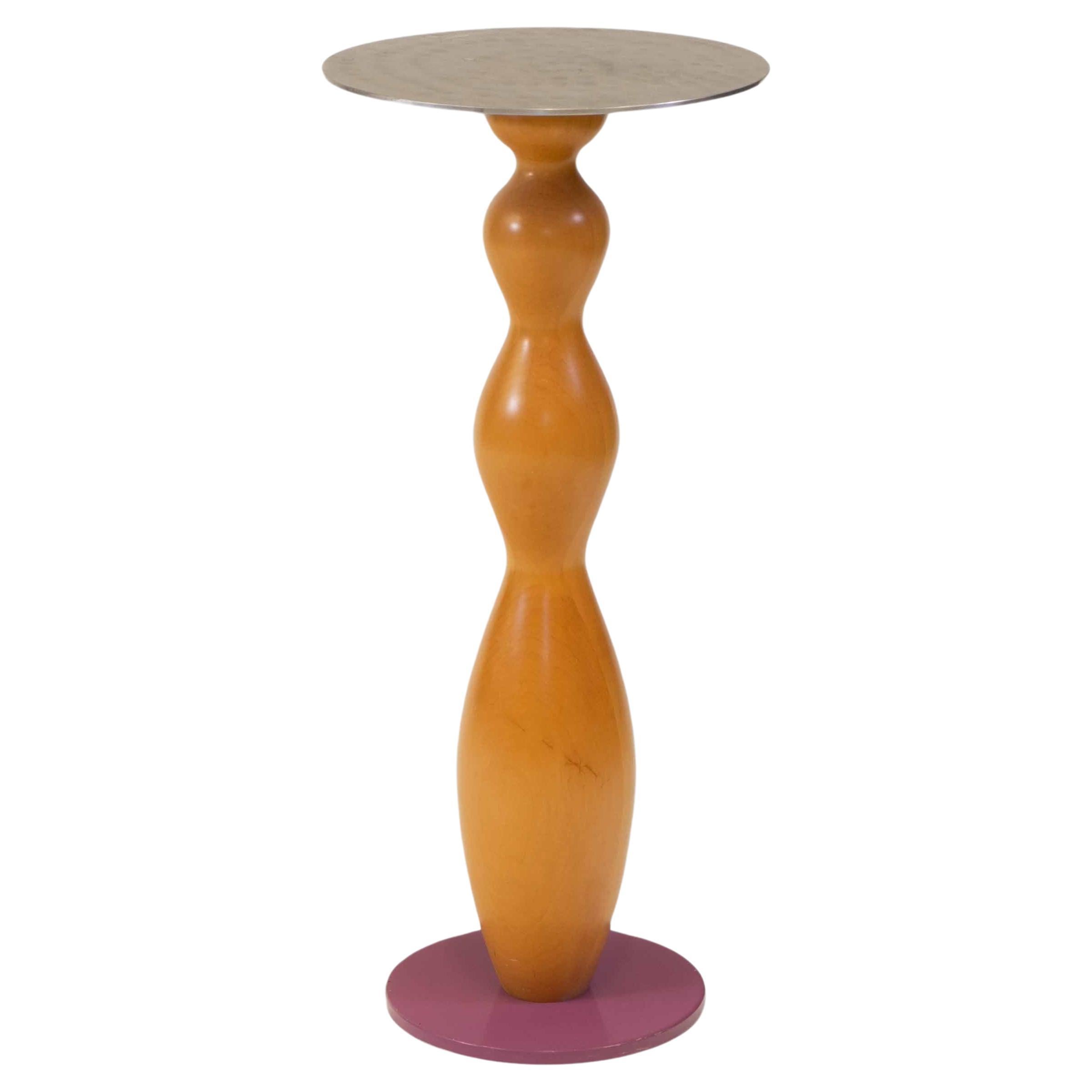  Memphis Milano Cleopatra Side Table Pedestal Designed By Marco Zanuso Jr 1987 For Sale