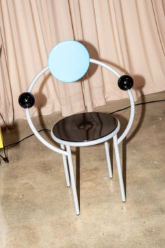 Memphis Milano First Chair by Michele de Lucchi, Metal & Wood Design