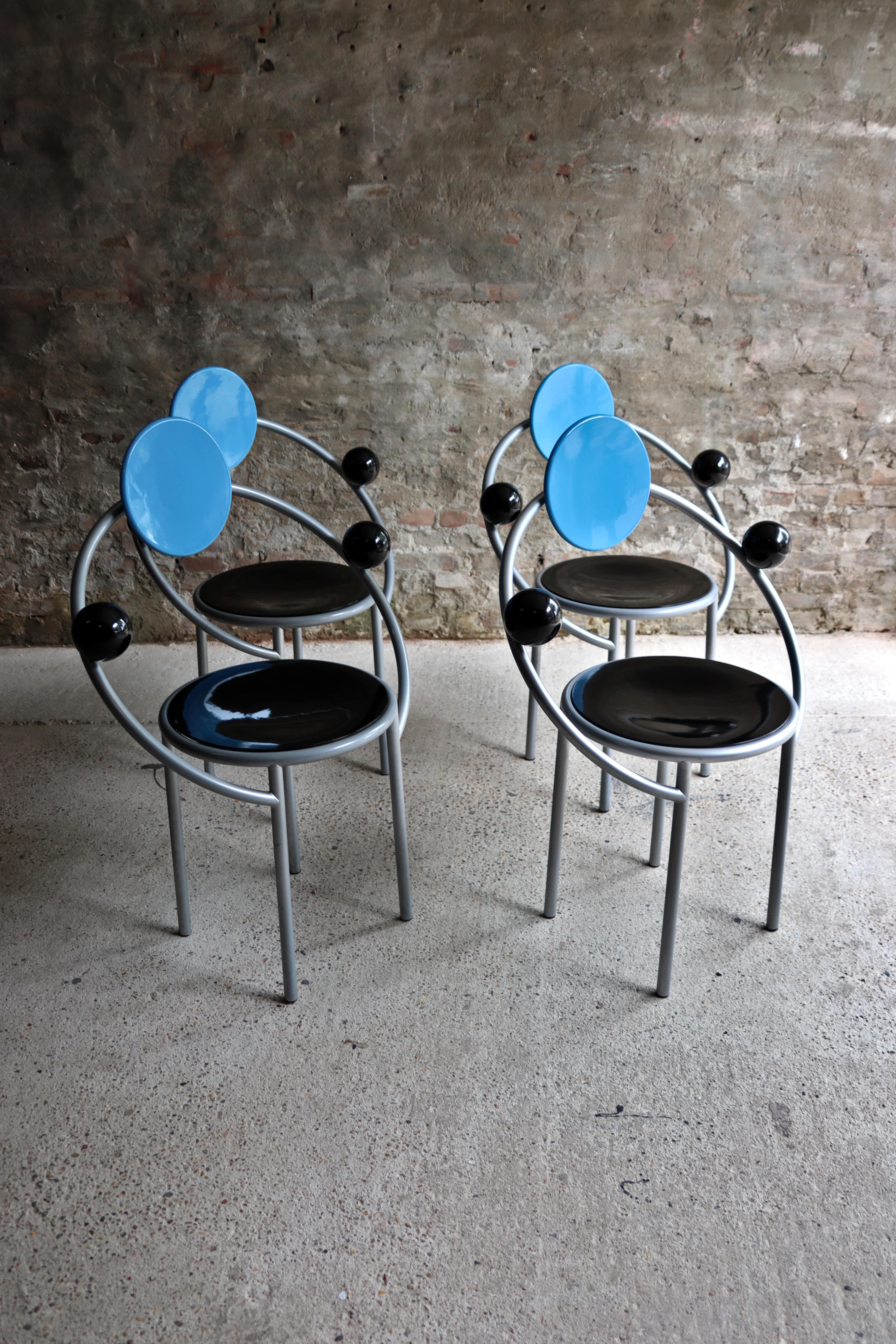 Italian Memphis Milano, First Chair, Set of 4, Michele De Lucchi, 1983 For Sale