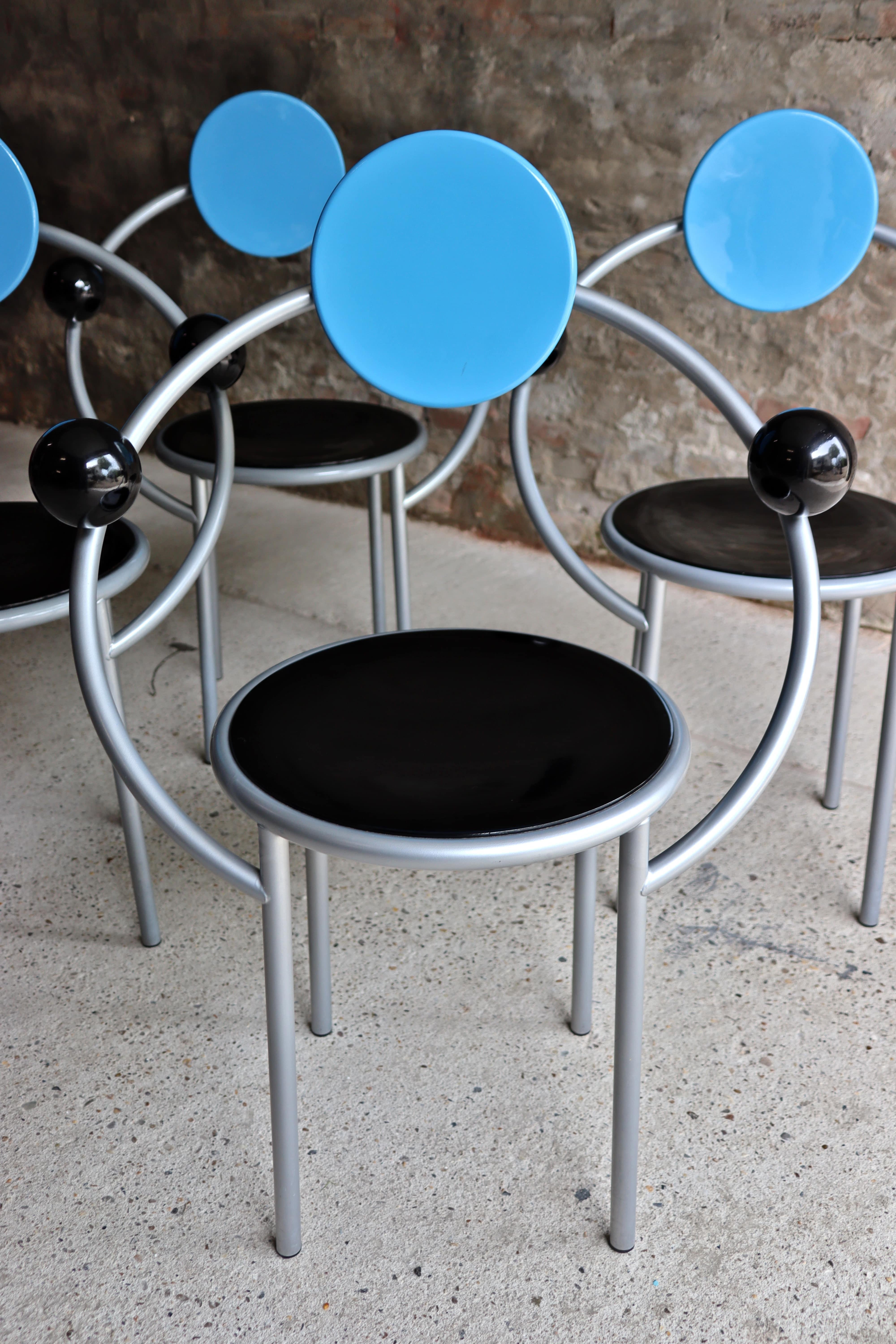 Memphis Milano, First Chair, Set of 4, Michele De Lucchi, 1983 For Sale 1