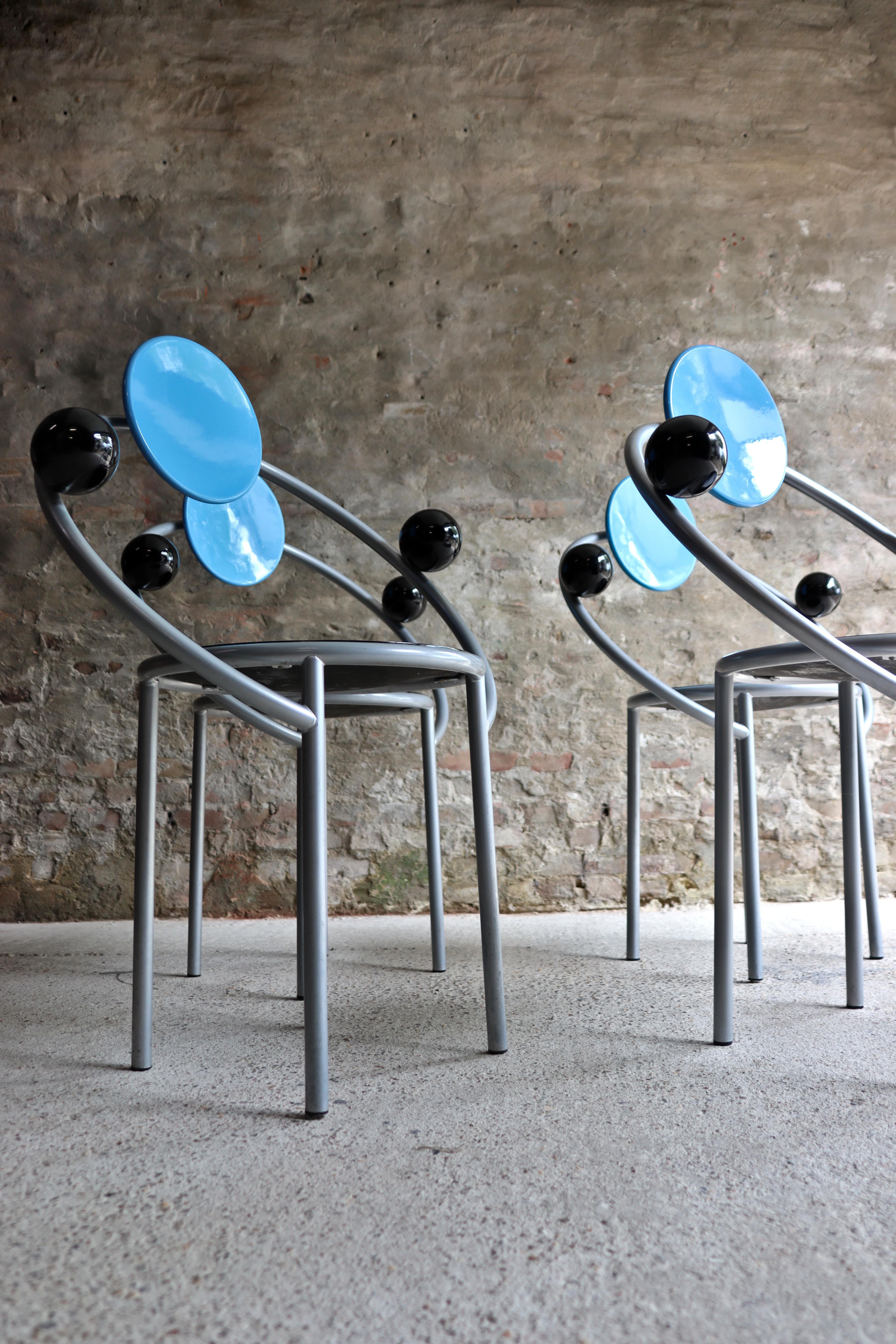 Memphis Milano, First Chair, Set of 4, Michele De Lucchi, 1983 For Sale 1