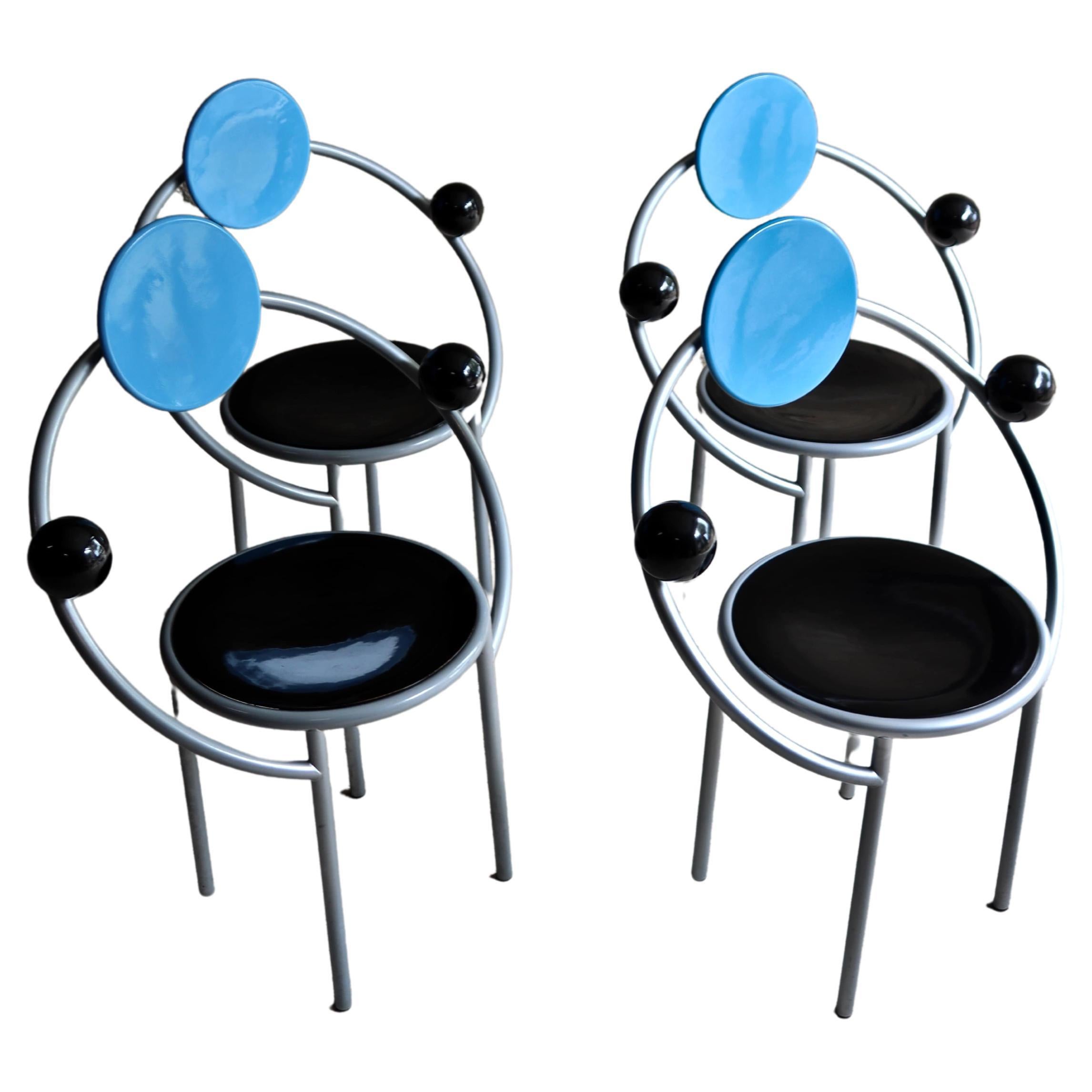 Memphis Milano, First Chair, Set of 4, Michele De Lucchi, 1983 For Sale