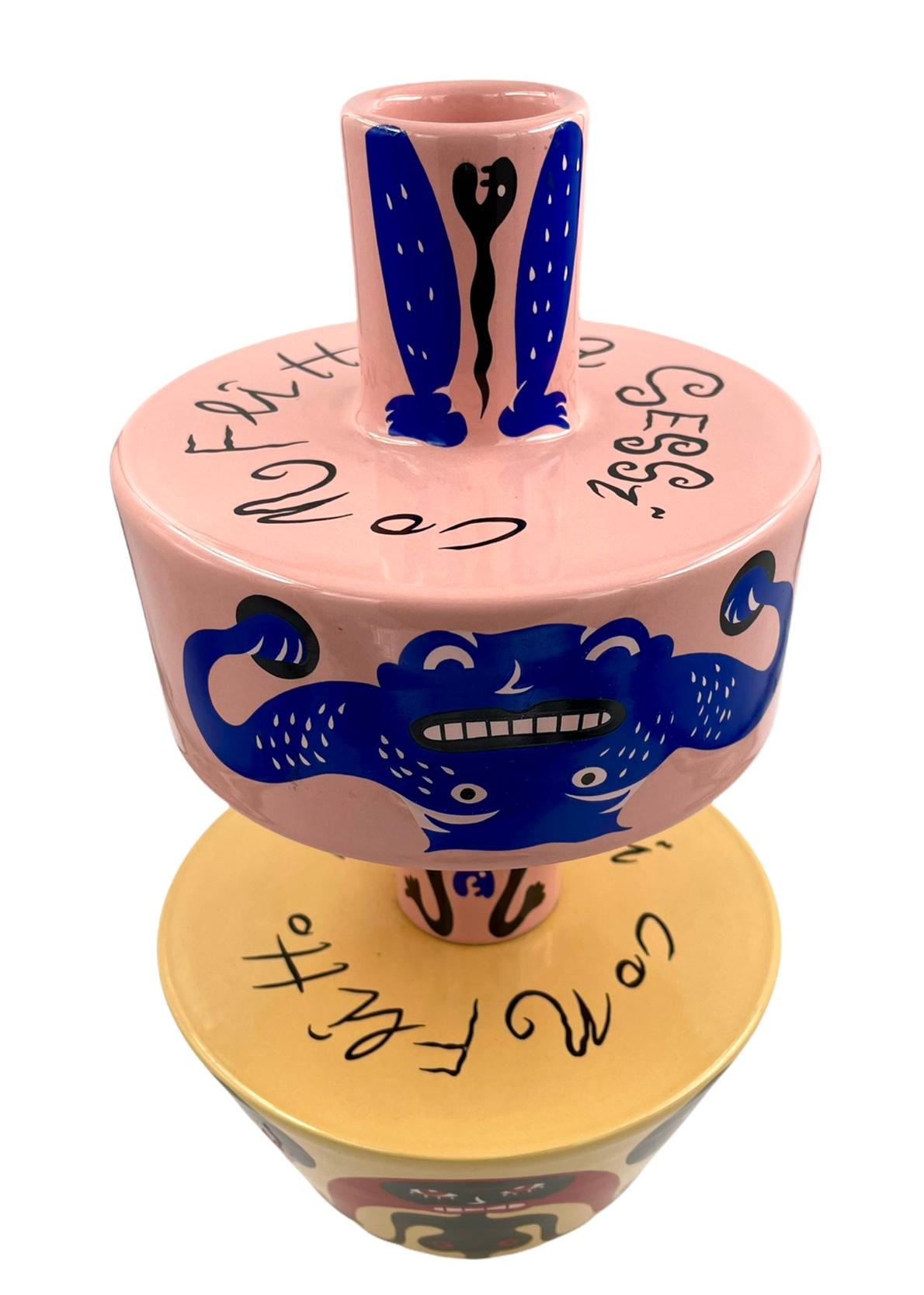 Hand-Crafted Memphis Milano Marco Zanini & Massimo Giacon Vase For Sale