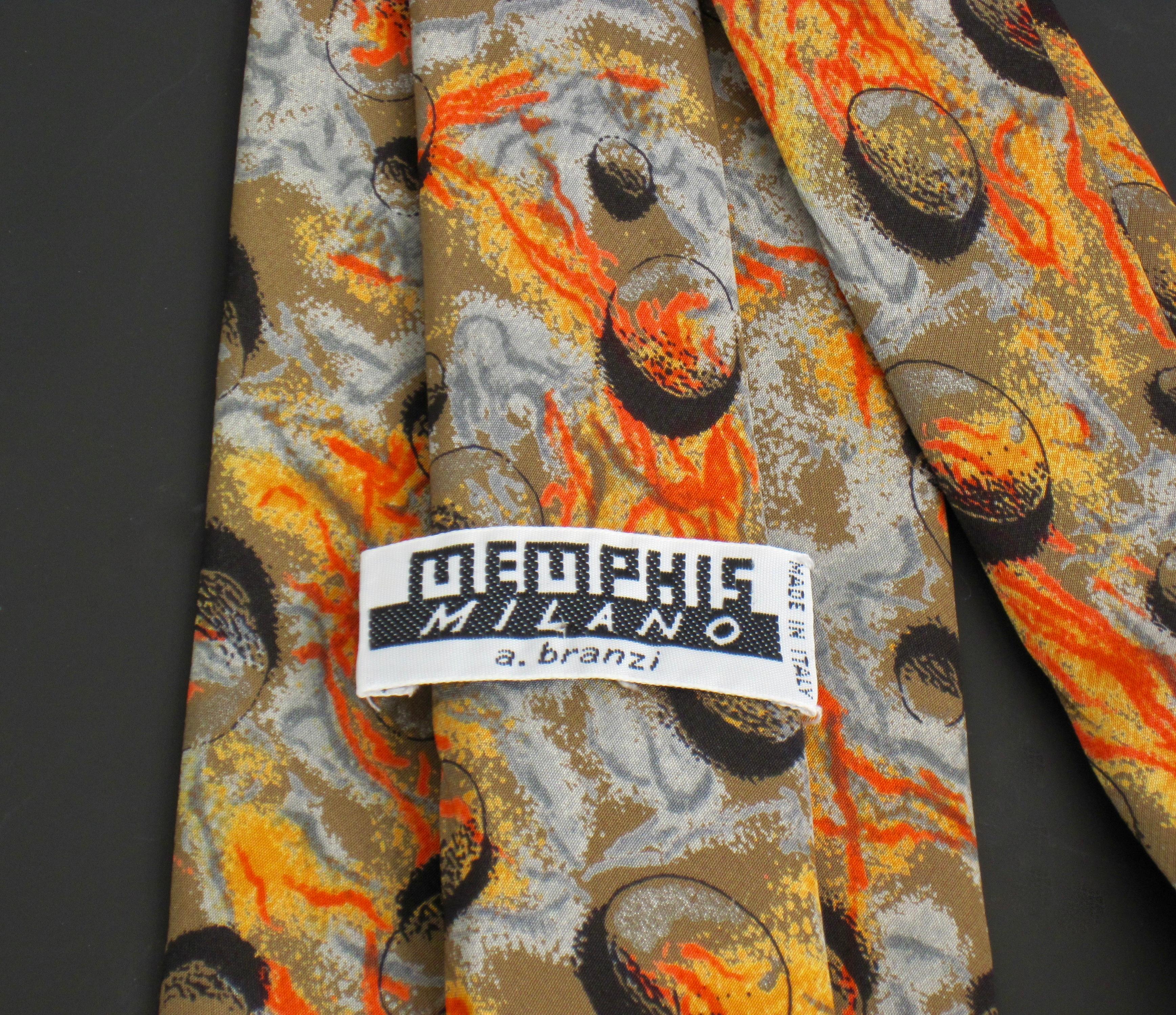 Memphis Milano Postmodern Silk Necktie by Andrea Branzi For Sale 1