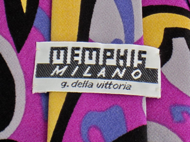 Memphis Milano Postmodern Silk Necktie by G. Della Vittoria at