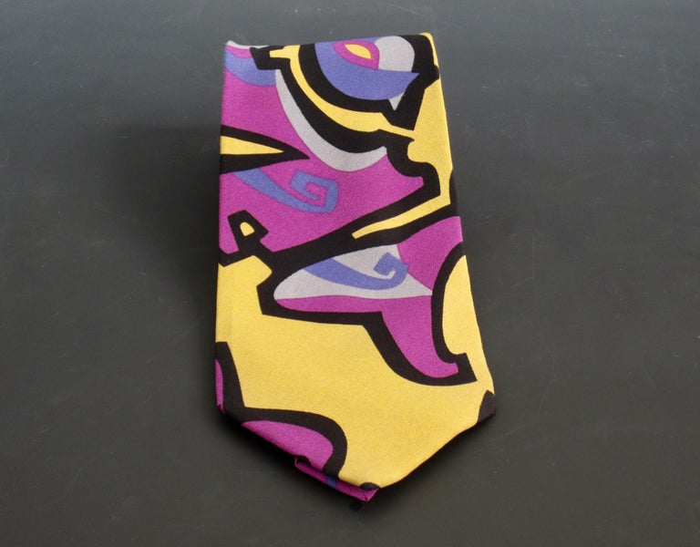 Memphis Milano Postmodern Silk Necktie by G. Della Vittoria at