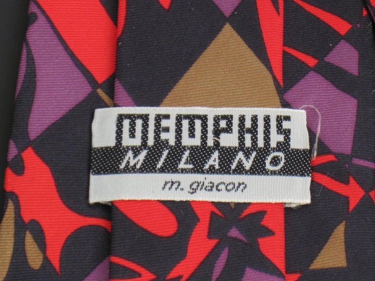 Memphis Milano Postmodern Silk Necktie by Massimo Giacon For Sale