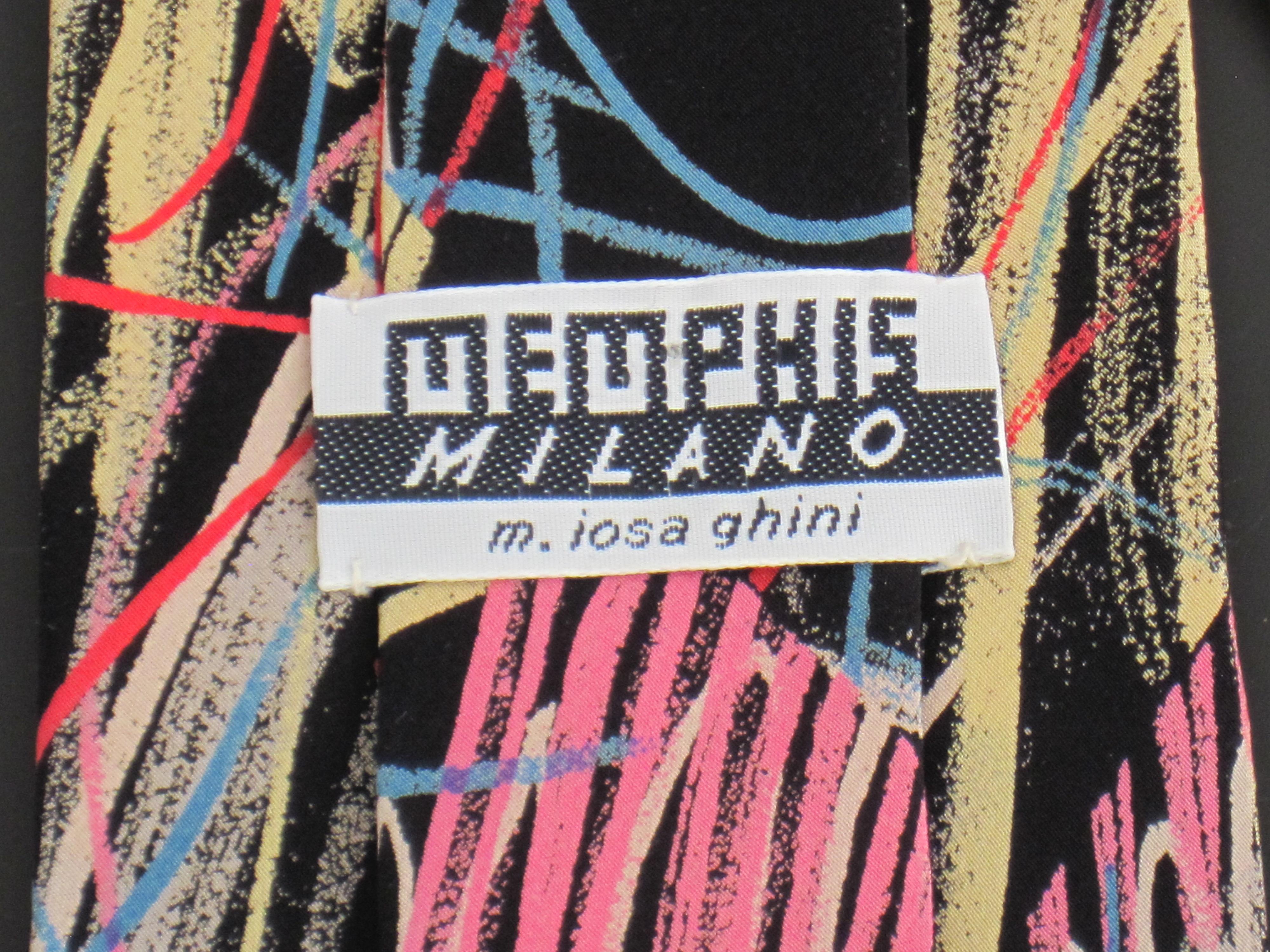 Memphis Milano Postmodern Silk Necktie by Massimo Iosa Ghini In Good Condition For Sale In Ferndale, MI