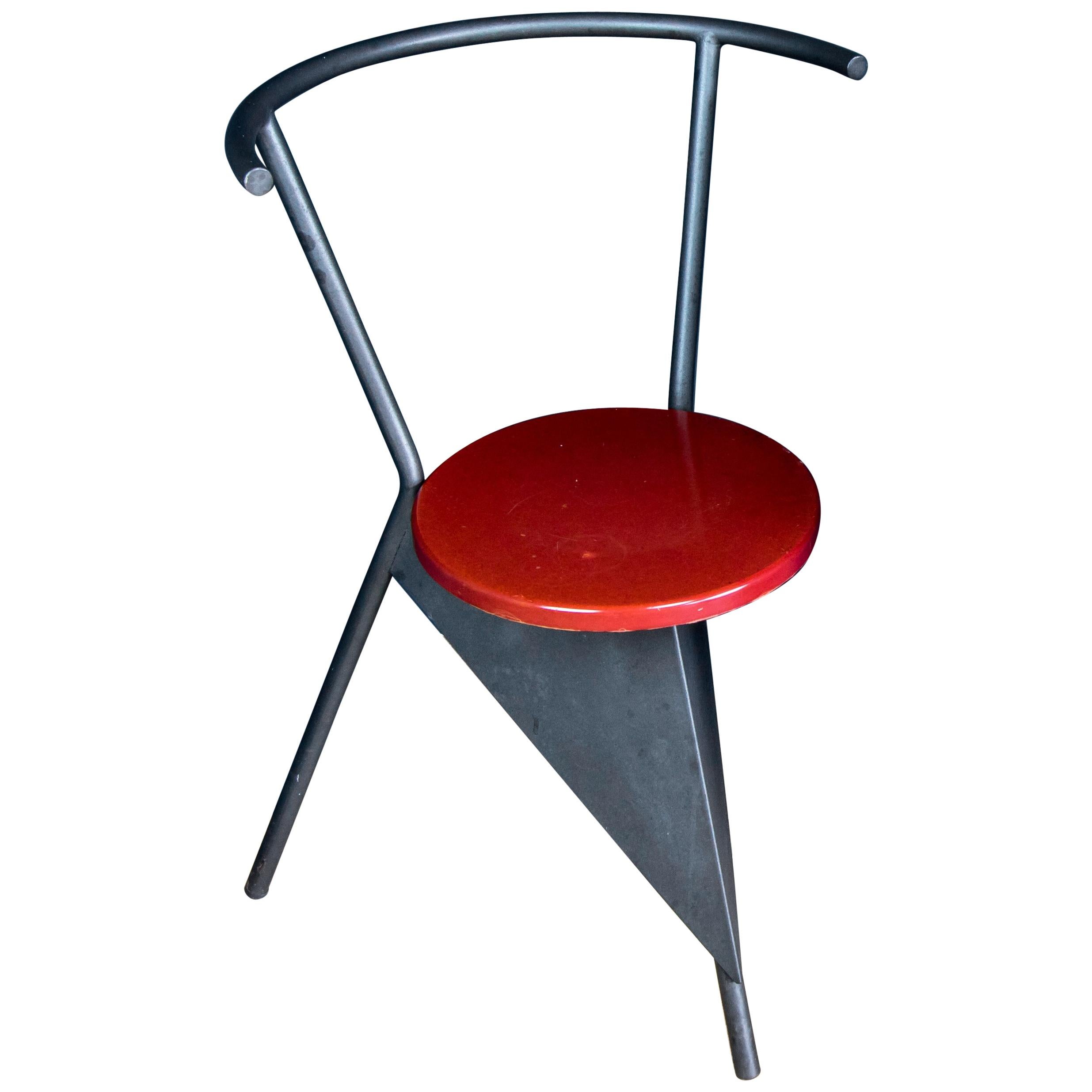 Memphis Milano Style Chair in Black and Red