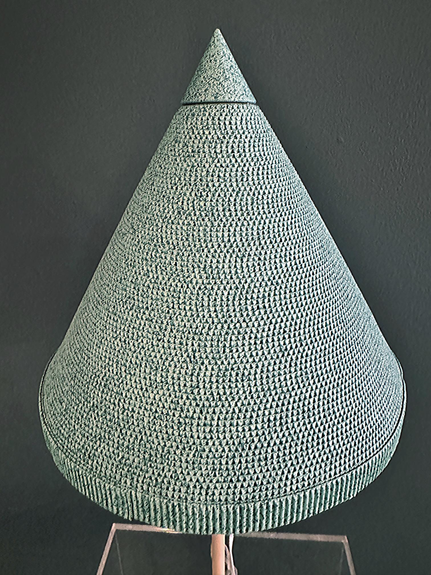 American Memphis Milano Style Lamp, Original Cardboard Conical Shade For Sale
