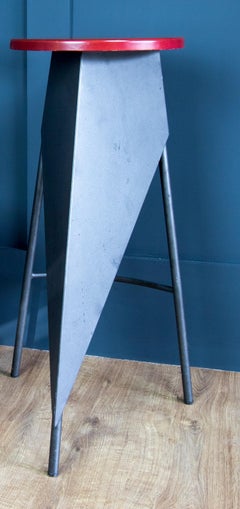 Memphis Milano Style Stool in Black and Red