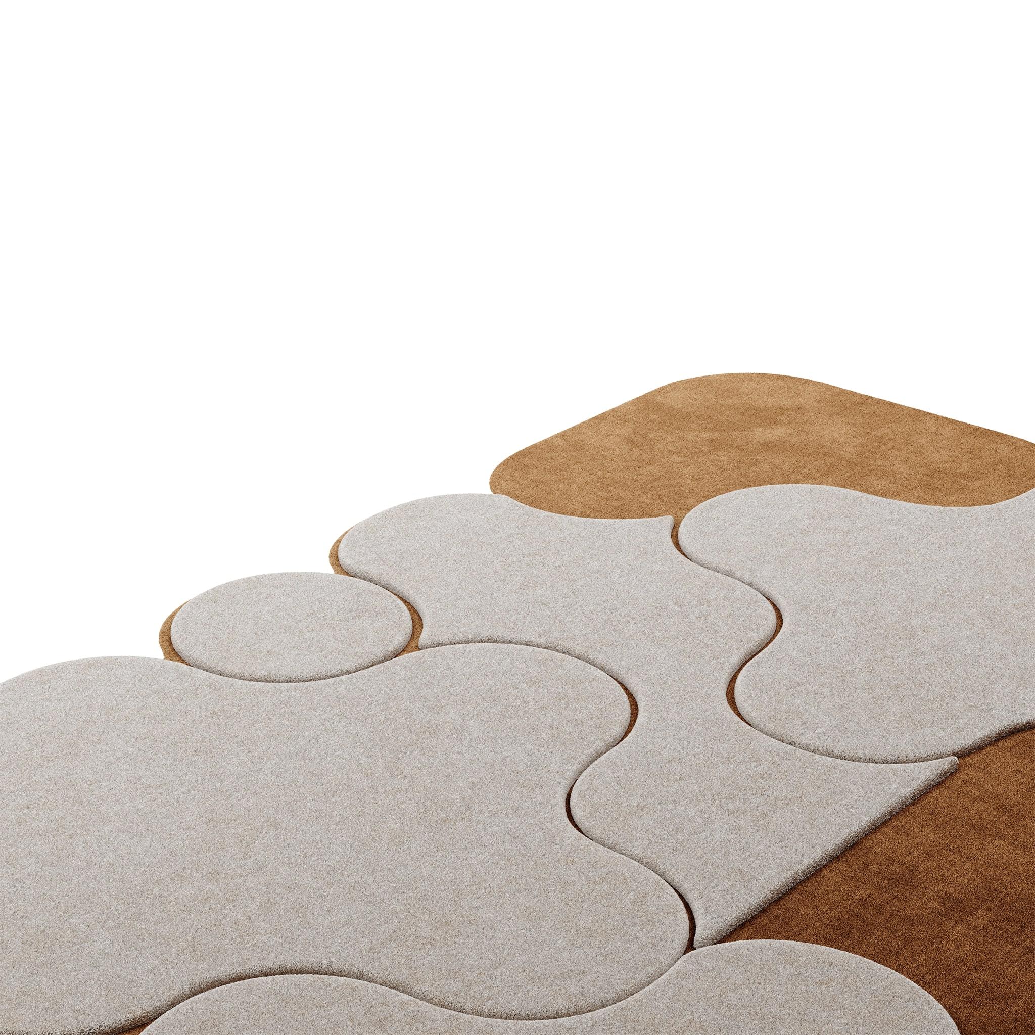 Tapis Pastel #10 ist ein pastellfarbener Teppich, der das Flair der Jahrhundertmitte mit dem Stil von Memphis Design verbindet. Die Kombination aus gedämpften Sandtönen und gebranntem Zucker verleiht jedem Zuhause Eleganz und Wärme.
Dieser