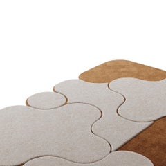 Modern Memphis Design Rectangular Shape Abstract Pattern Hand-Tufted Rug Beige