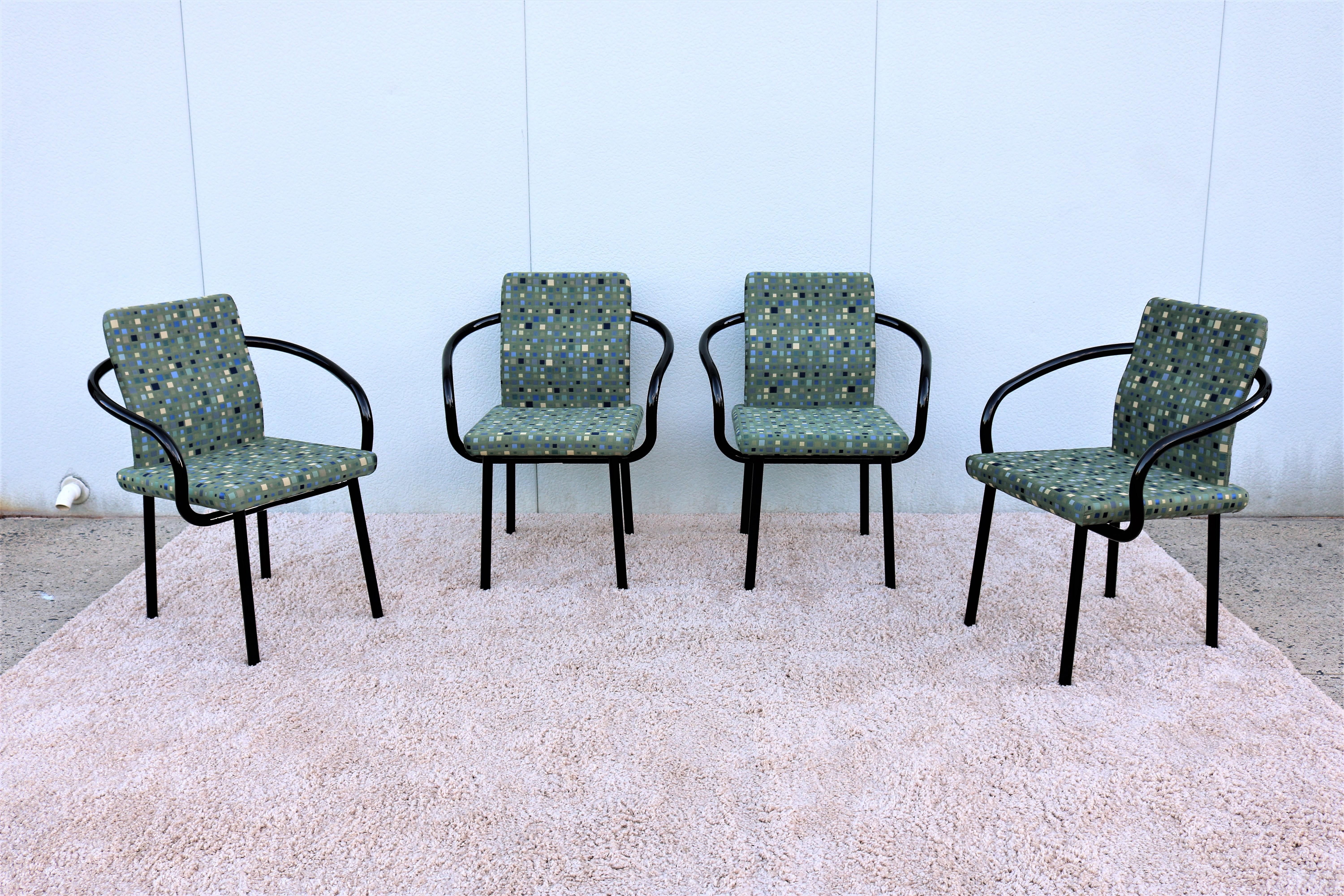 Memphis Post-modern Ettore Sottsass for Knoll 1986 Mandarin Chairs, Set of 6 6