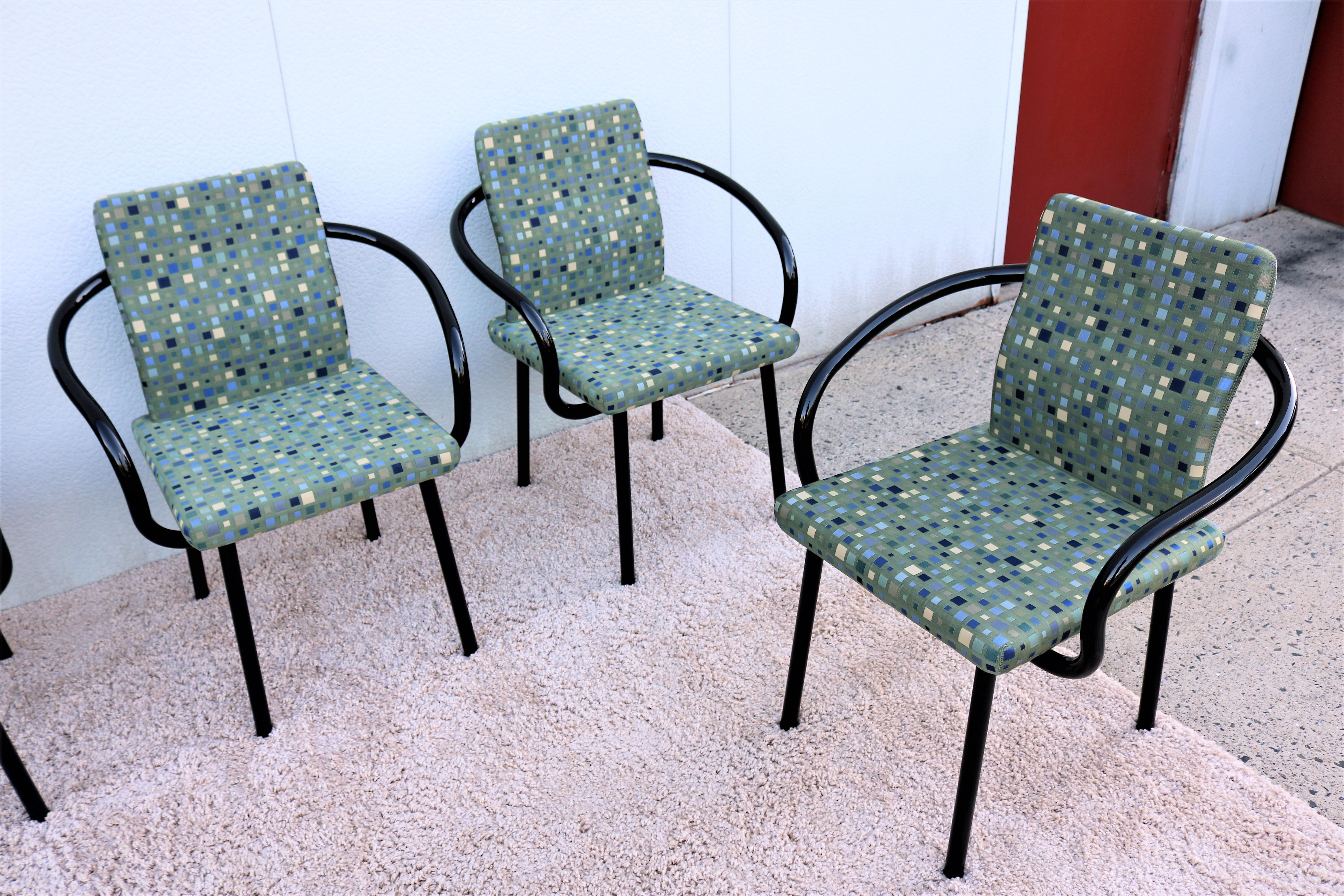 Post-Modern Memphis Post-modern Ettore Sottsass for Knoll 1986 Mandarin Chairs, Set of 6