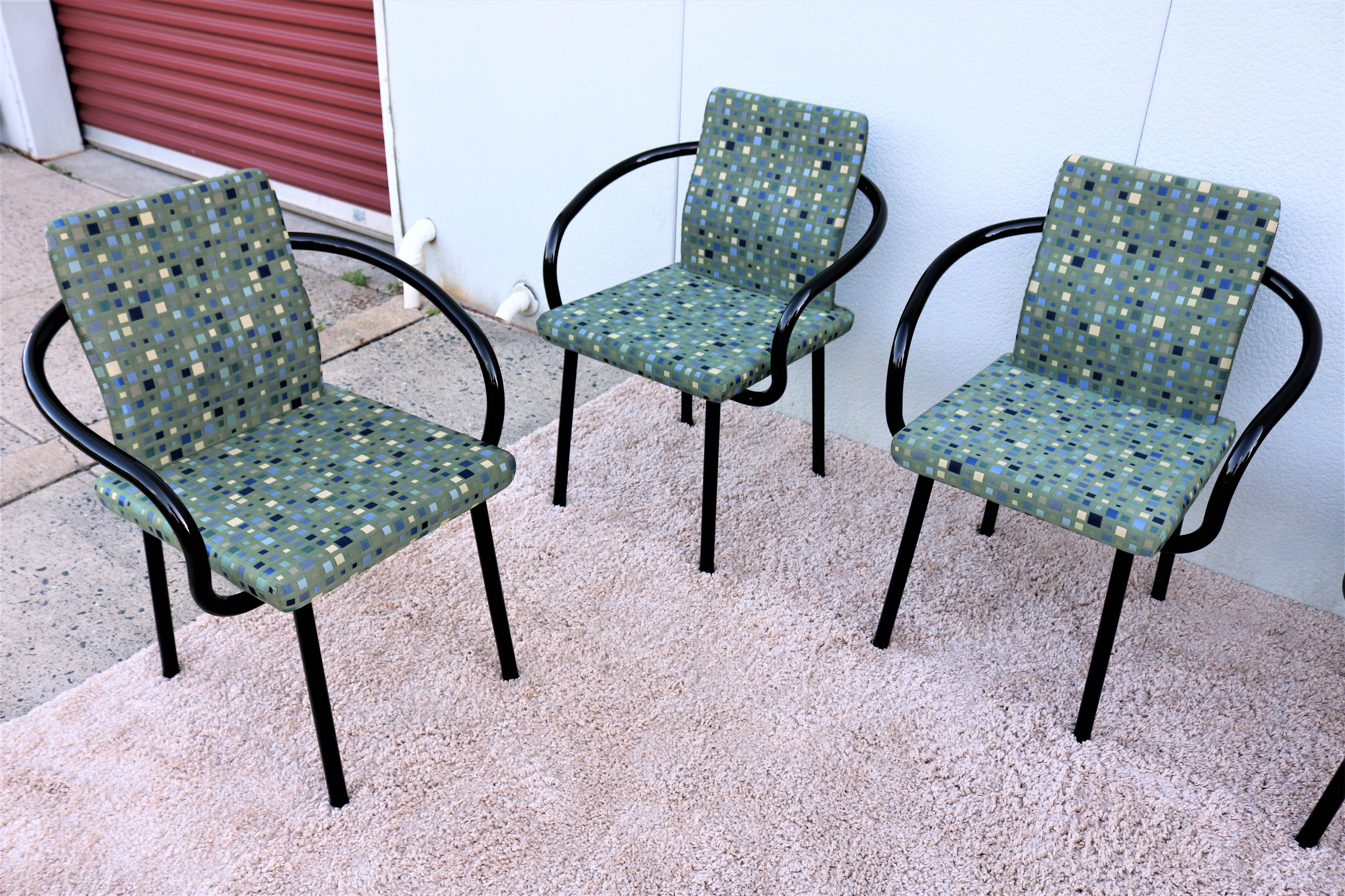 American Memphis Post-modern Ettore Sottsass for Knoll 1986 Mandarin Chairs, Set of 6