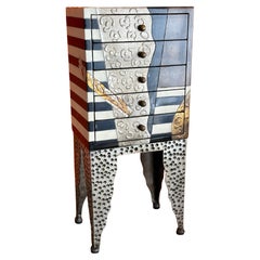 Joyero de sobremesa posmoderno Memphis al estilo de Ettore Sottsass