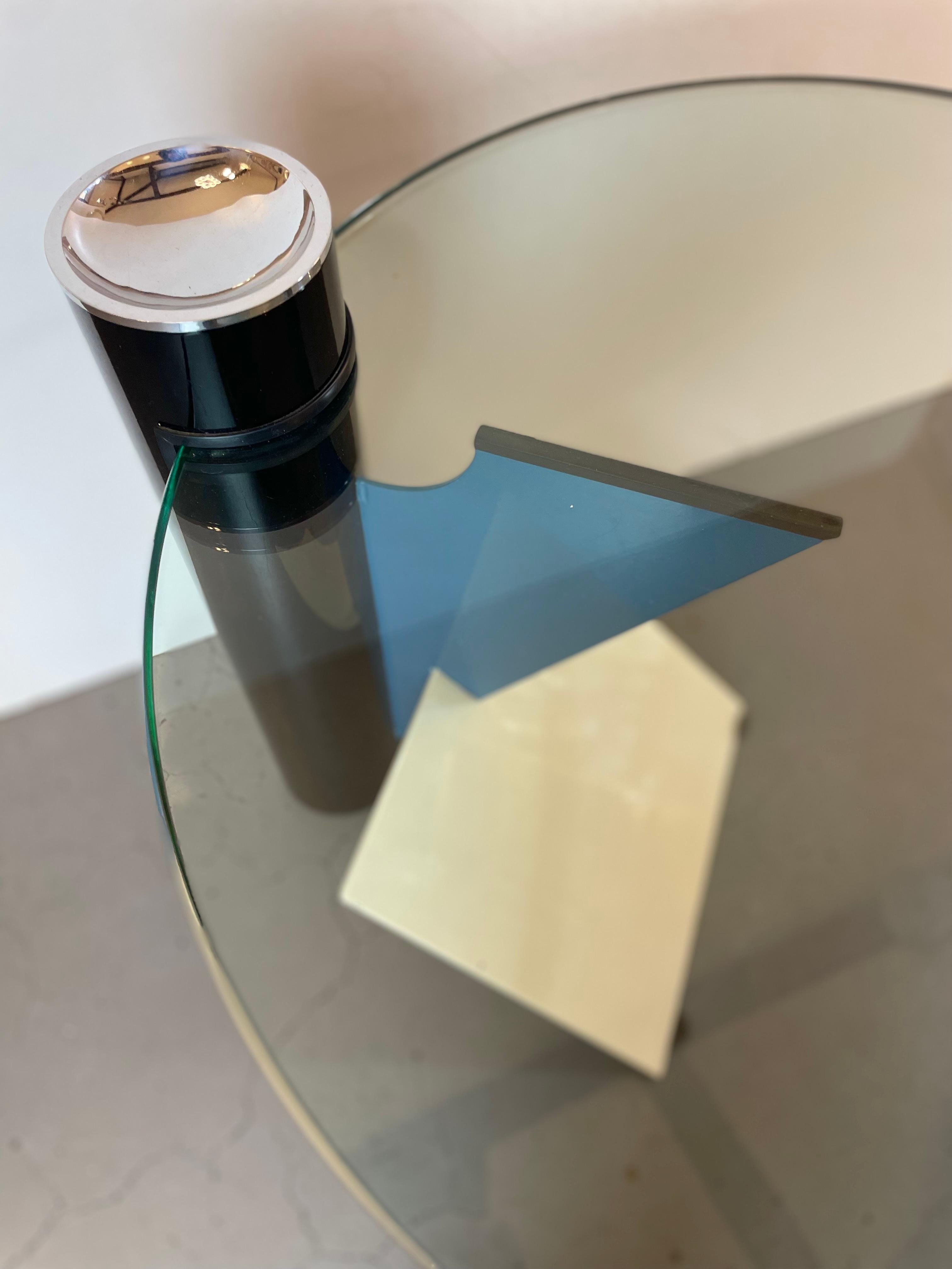Memphis Postmodern Side Table by Peter Shire for Saporiti, 1980s For Sale 2