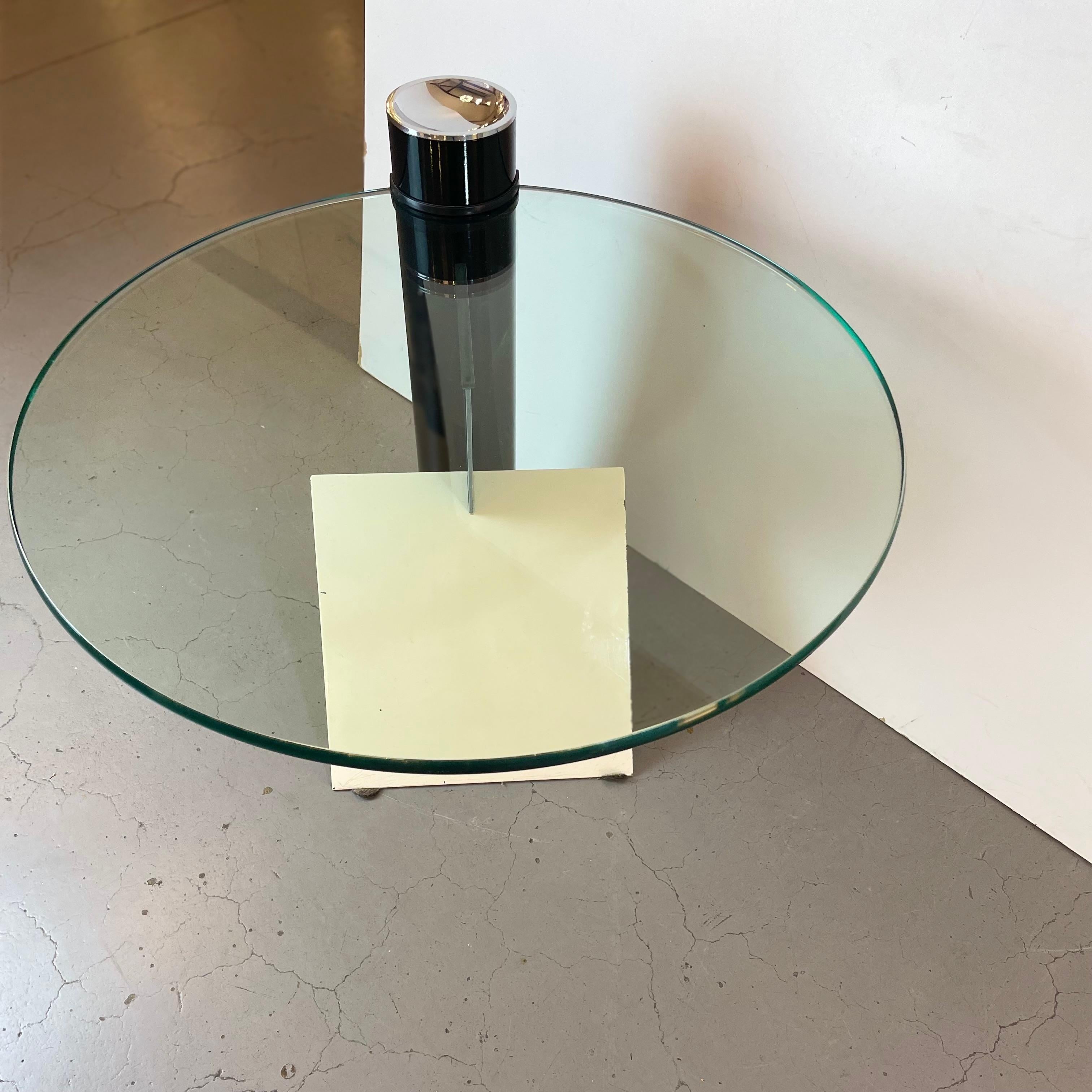 Memphis Postmodern Side Table by Peter Shire for Saporiti, 1980s For Sale 3