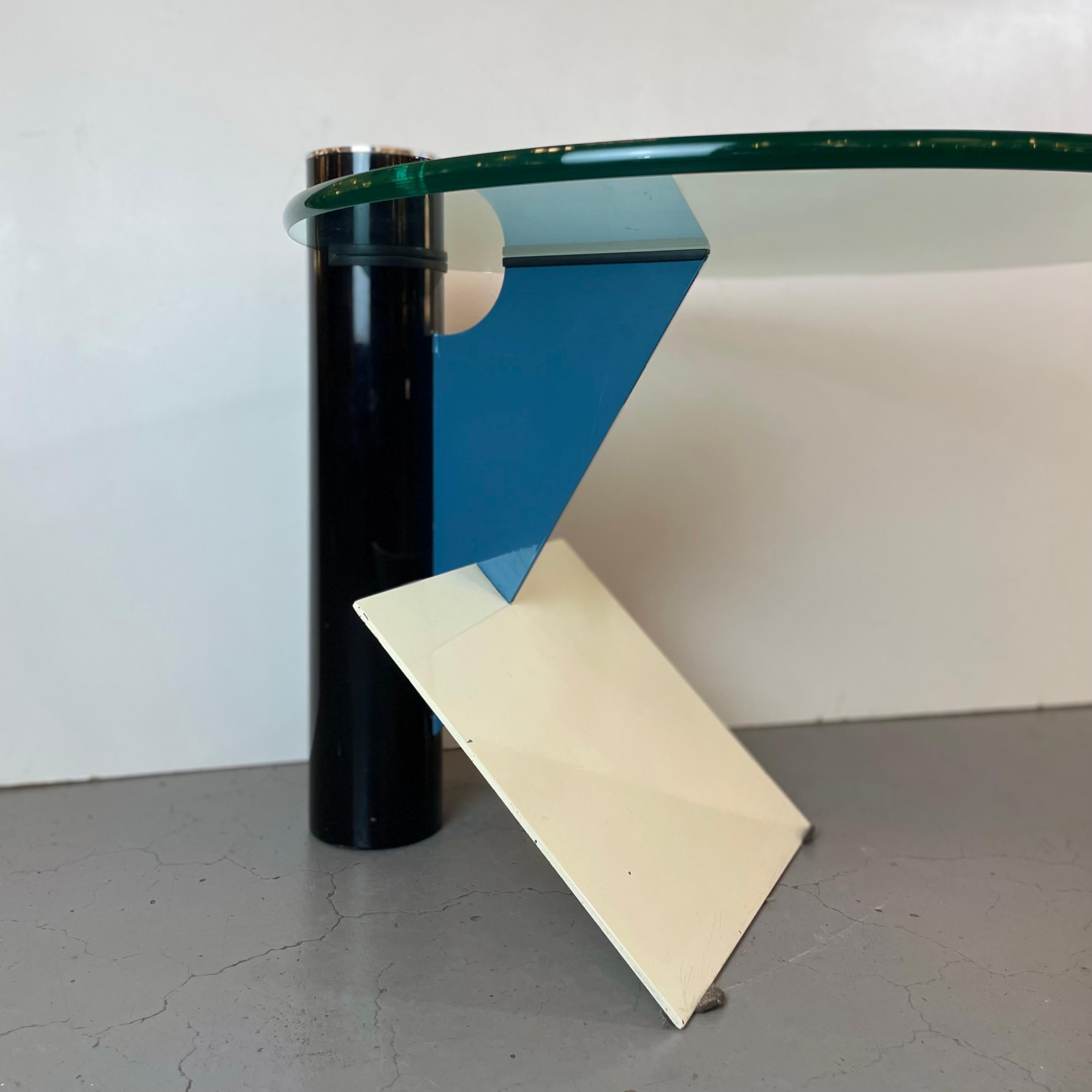 Memphis Postmodern Side Table by Peter Shire for Saporiti, 1980s For Sale 6