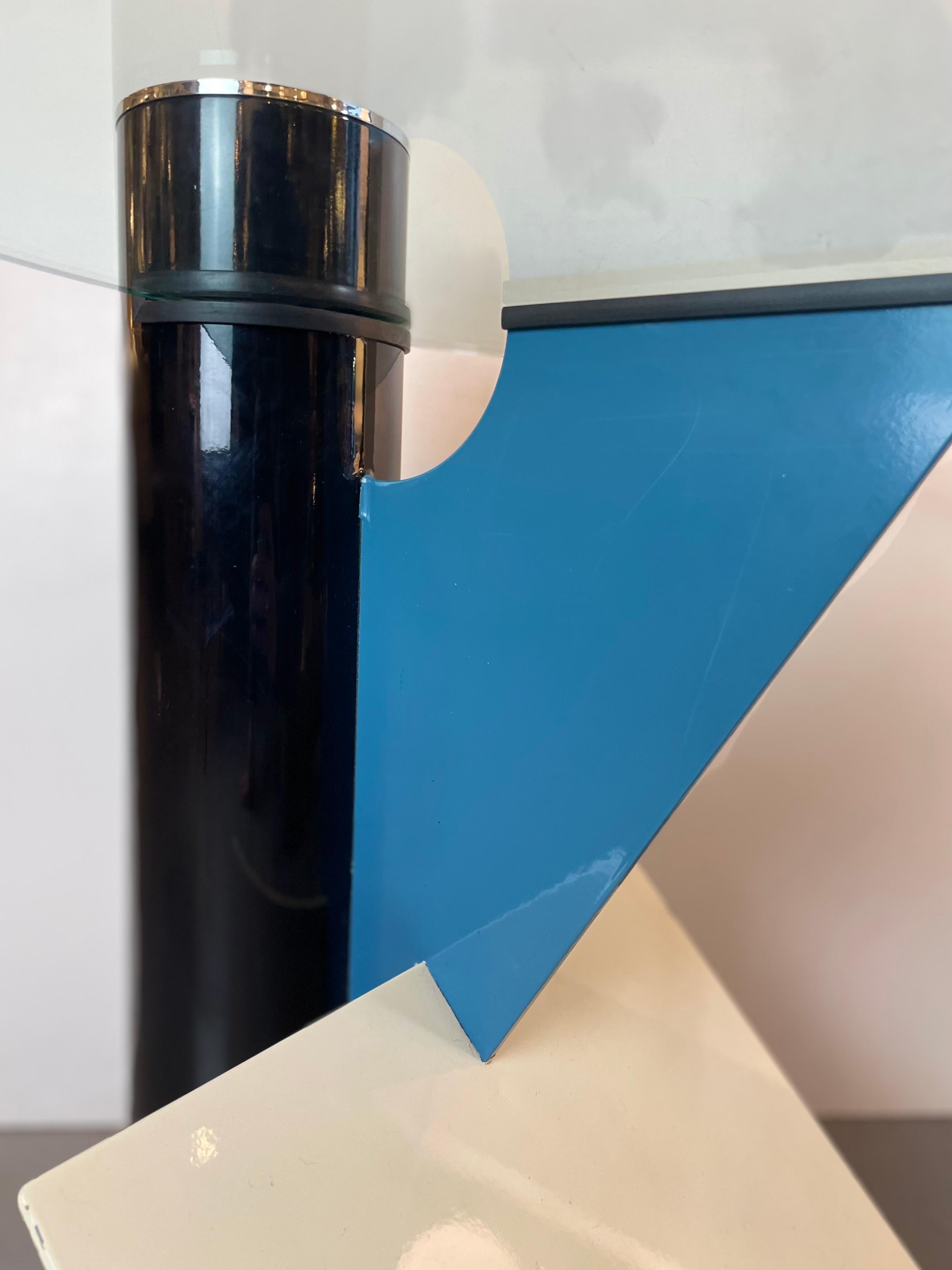 Memphis Postmodern Side Table by Peter Shire for Saporiti, 1980s For Sale 10