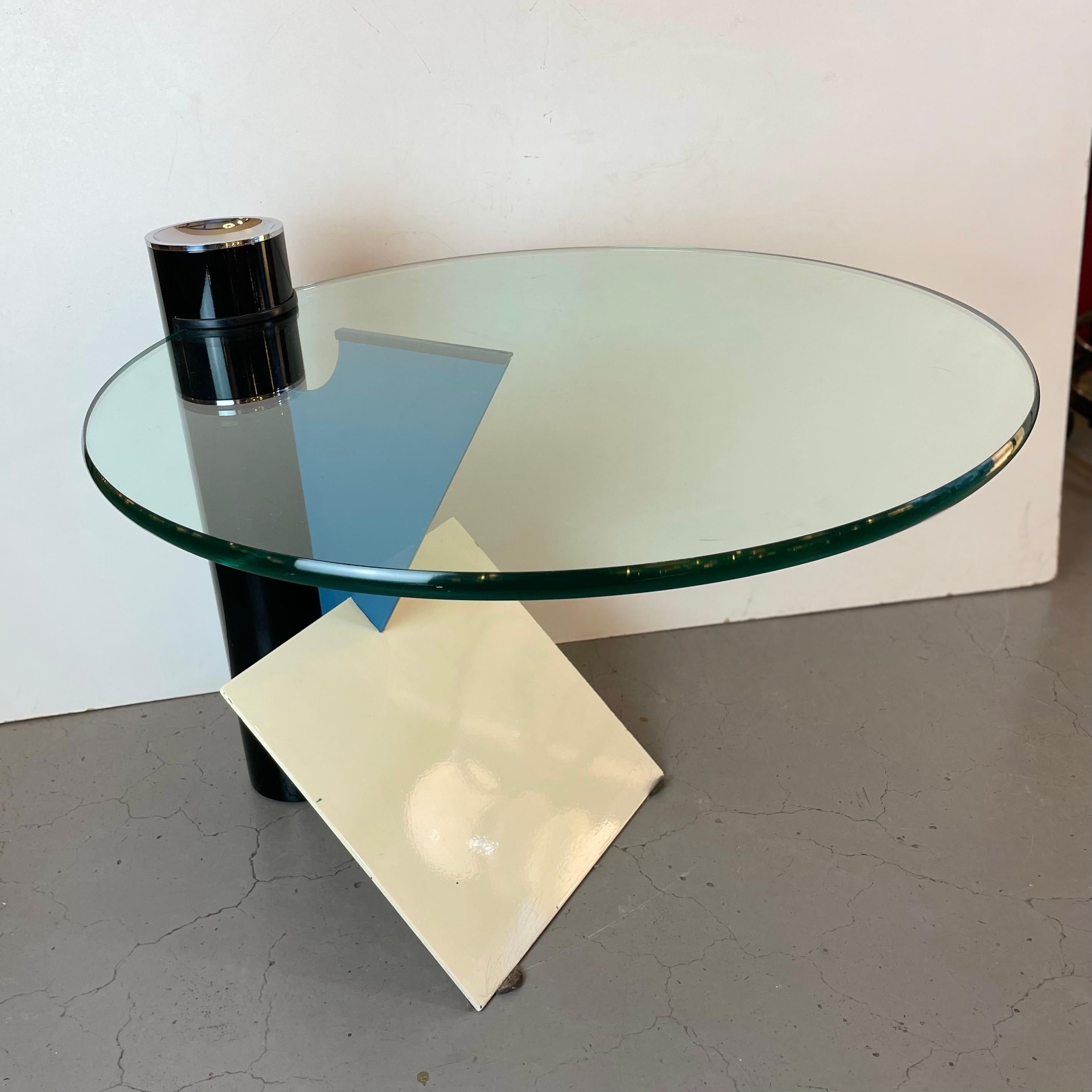 Italian Memphis Postmodern Side Table by Peter Shire for Saporiti, 1980s For Sale