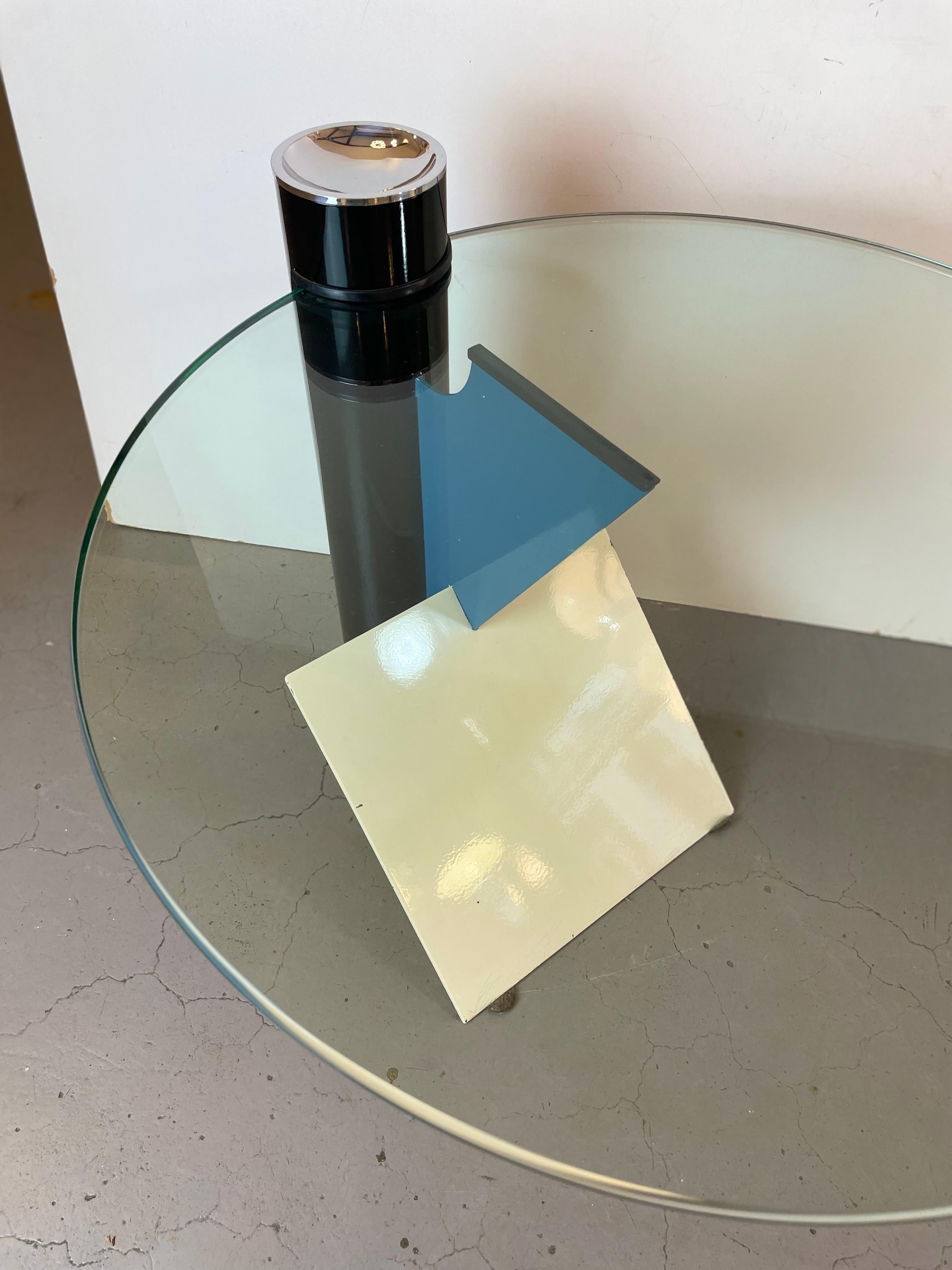 Enameled Memphis Postmodern Side Table by Peter Shire for Saporiti, 1980s For Sale