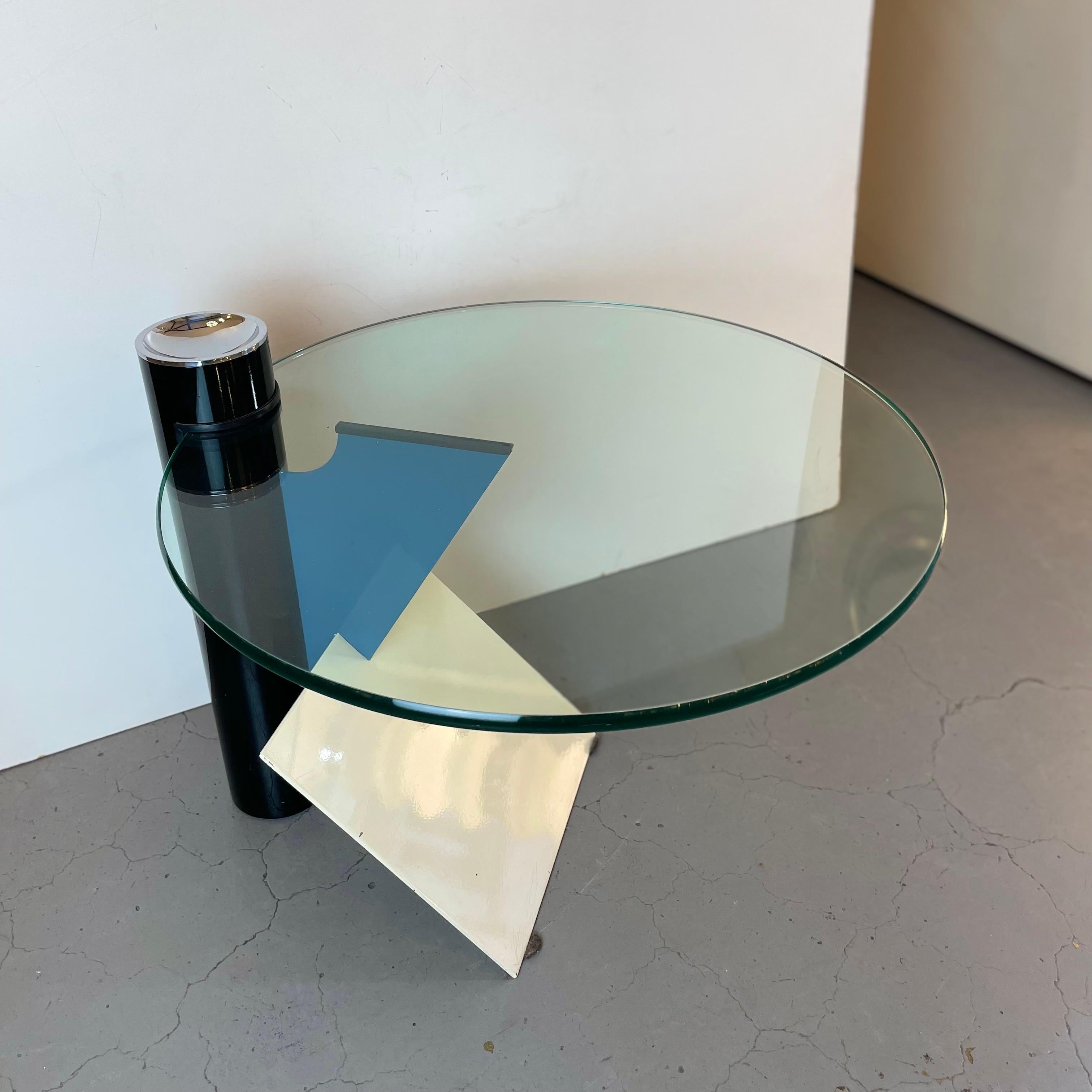 Memphis Postmodern Side Table by Peter Shire for Saporiti, 1980s In Good Condition For Sale In Brussel, BE