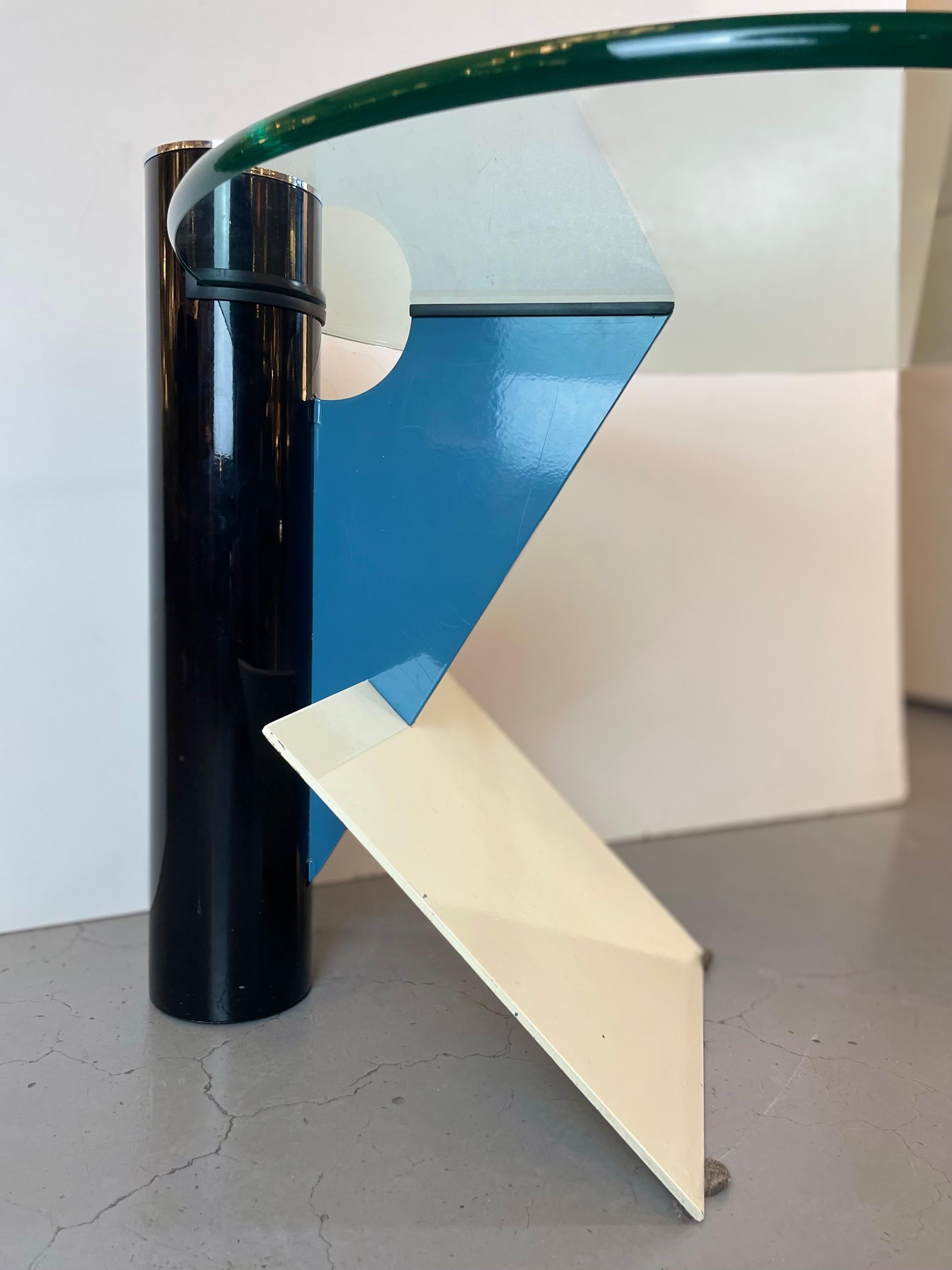 Late 20th Century Memphis Postmodern Side Table by Peter Shire for Saporiti, 1980s For Sale