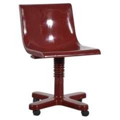 Memphis Red Rolling "Synthesis" Olivetti Chair by Ettore Sottsass, 1970s
