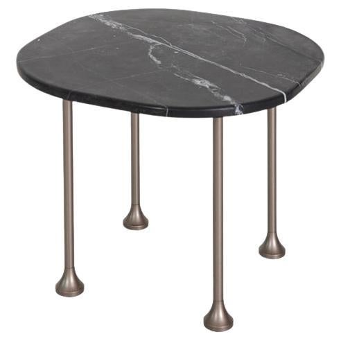 Memphis Side Table - a Minimal Geometric Square Marble Table