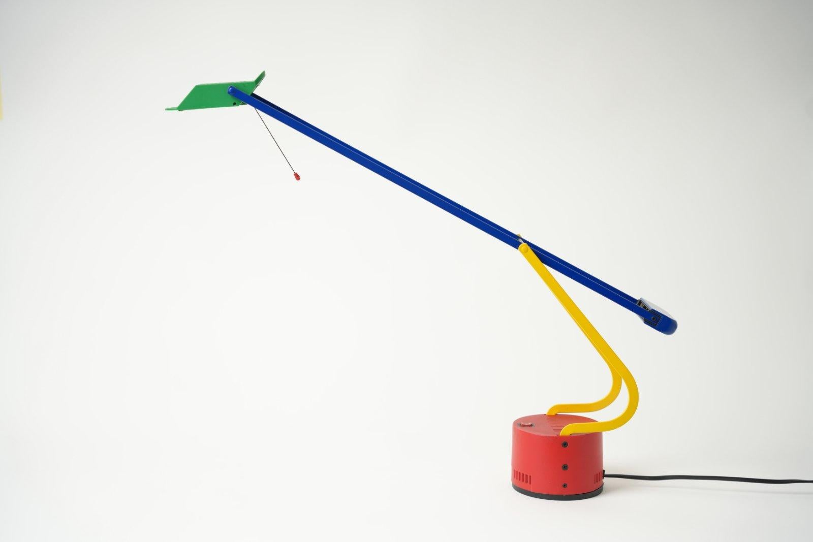 Mid-Century Modern Memphis Stilplast Halogen Adjustable Table Lamp Italy 1980s For Sale
