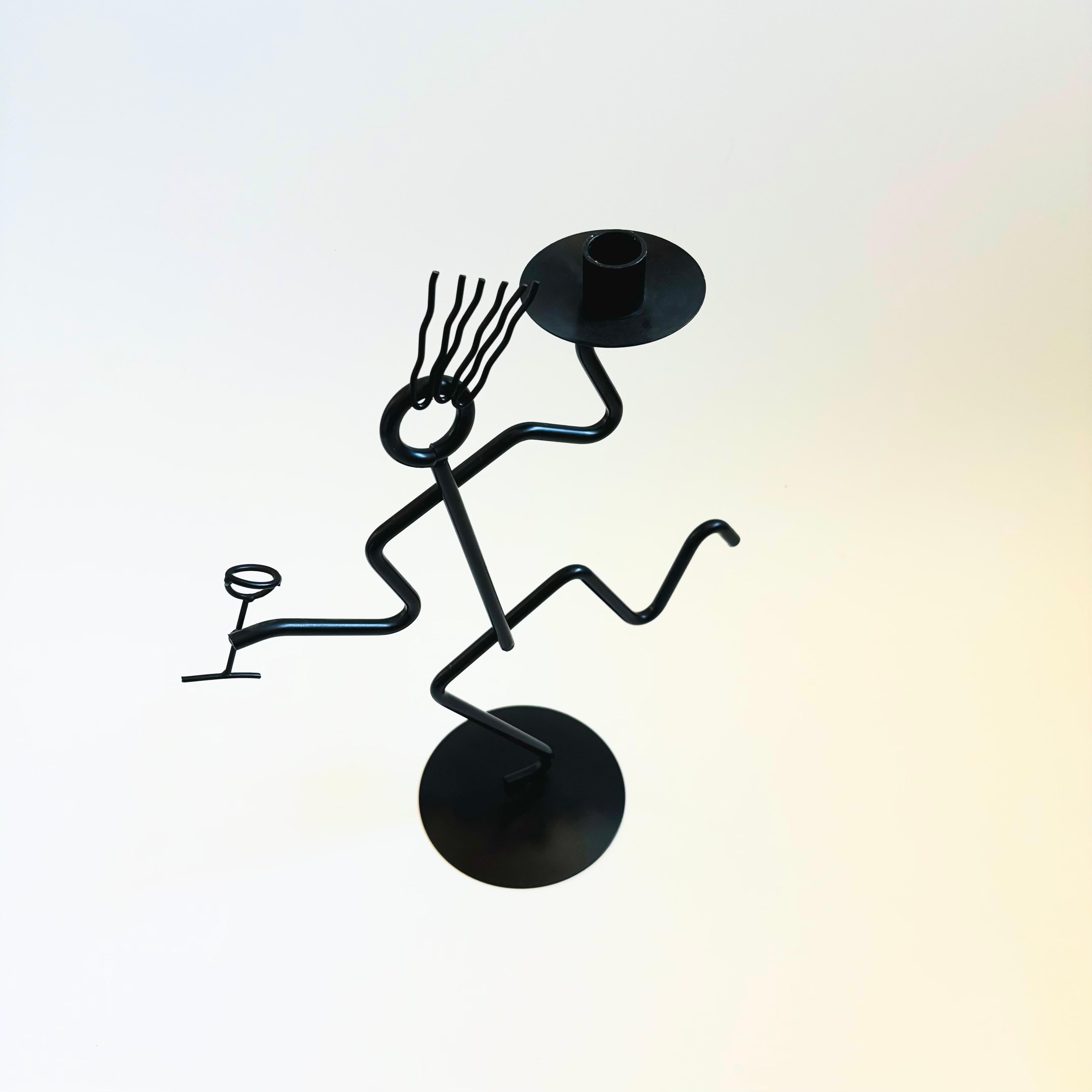 Postmoderno Portacandele a bastoncino in metallo stile Memphis anni '80 in vendita