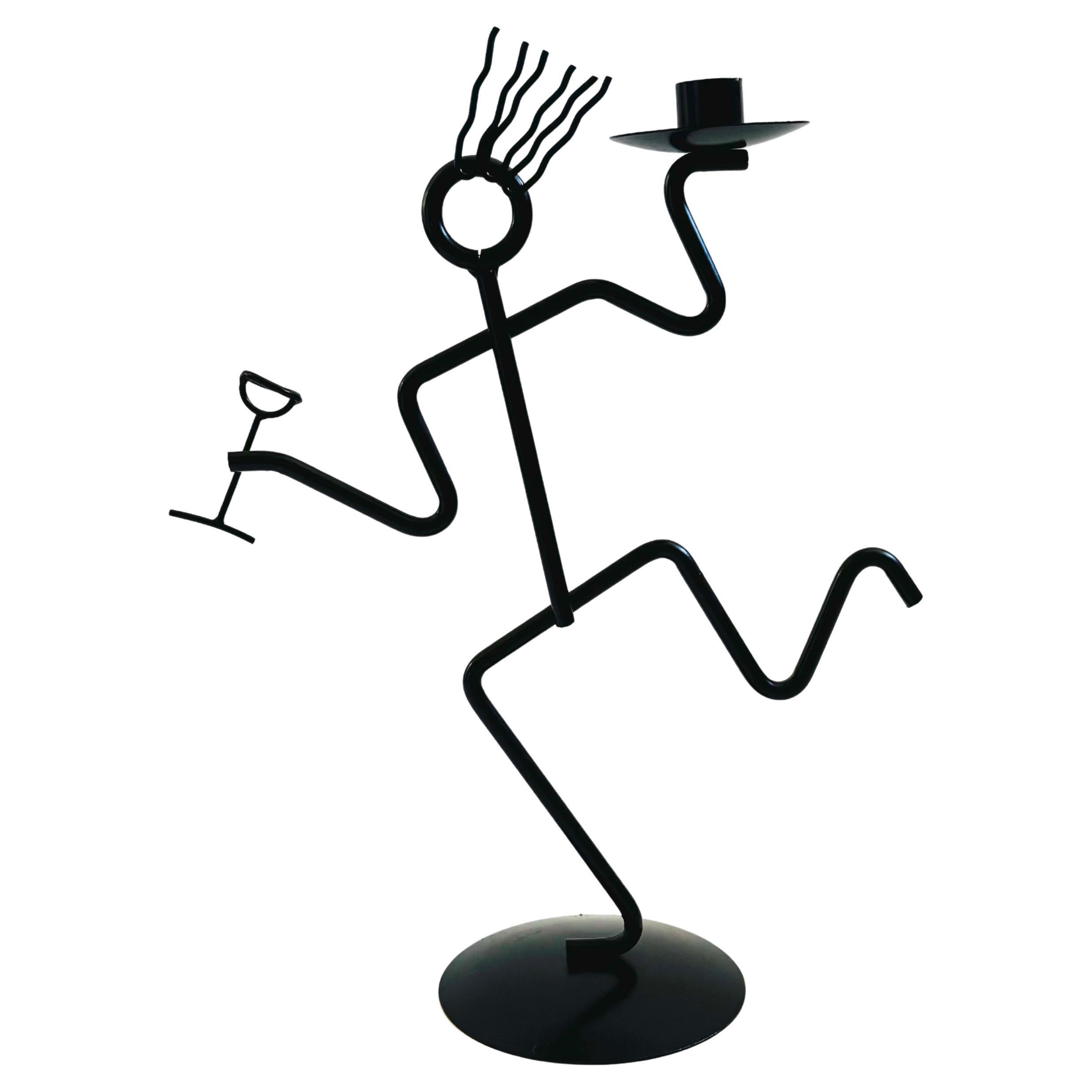 Portacandele a bastoncino in metallo stile Memphis anni 
80 in vendita