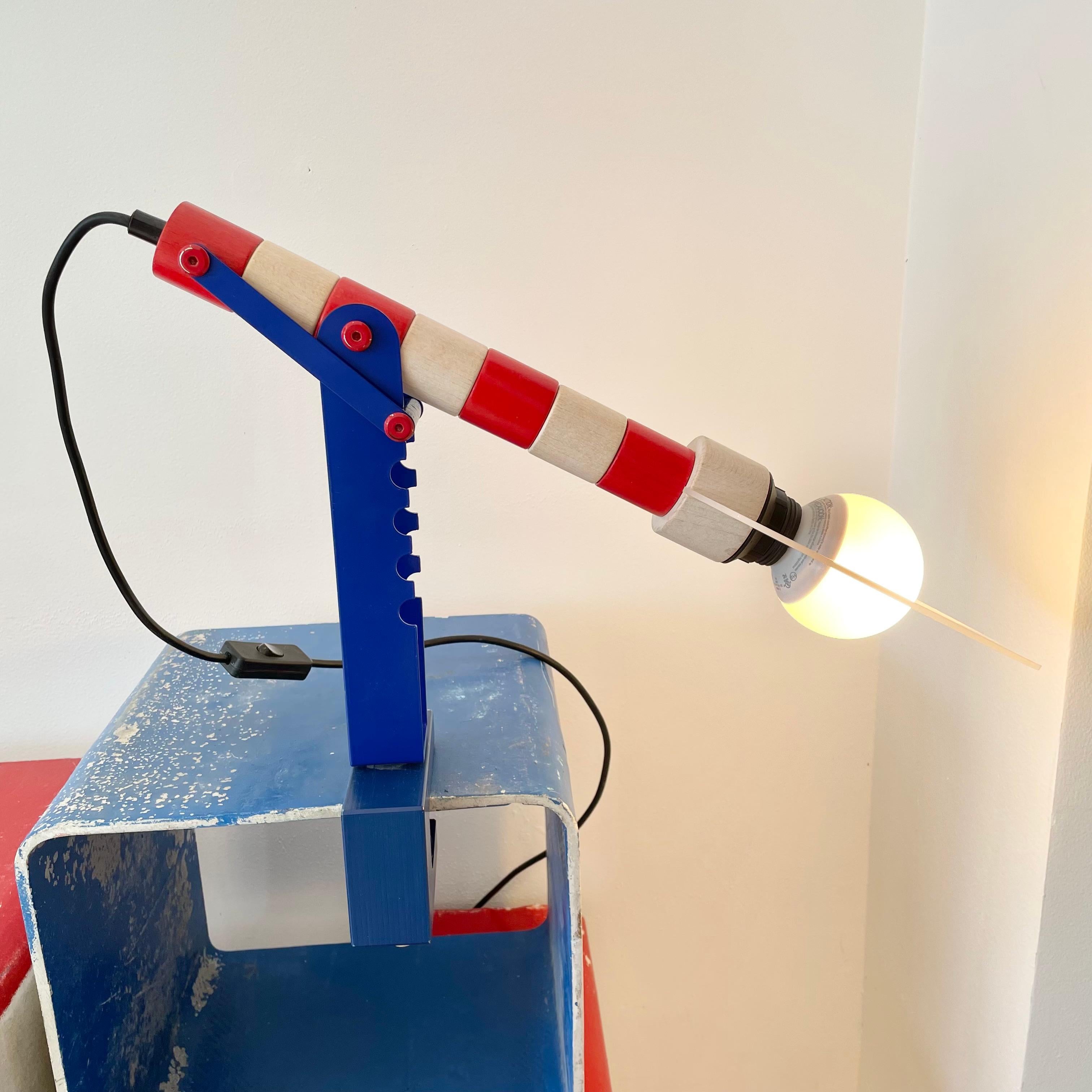 Memphis Style Articulating Wood Lamp 1