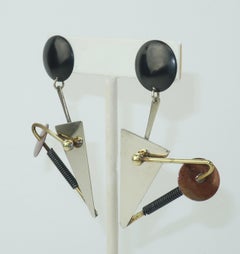 Memphis Style Atomic Geometric Earrings, 1980's