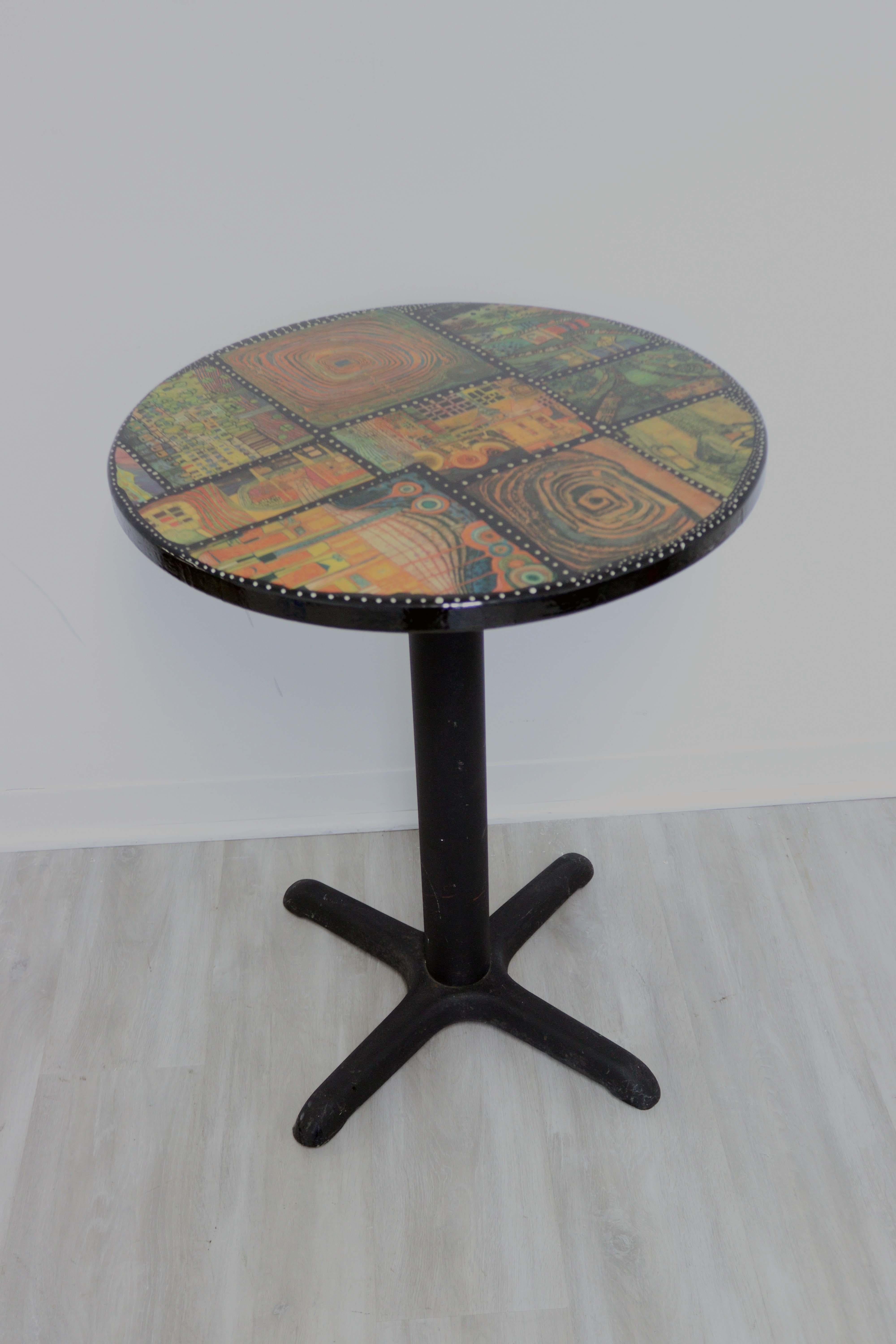 Memphis Style Bistro Table & 2 Chairs Hand Painted Multi Color 1980 Modern 8