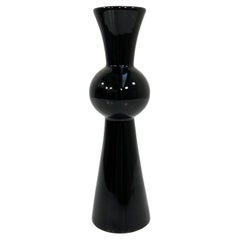 Memphis Style Black Vase in Ceramic, 1980s