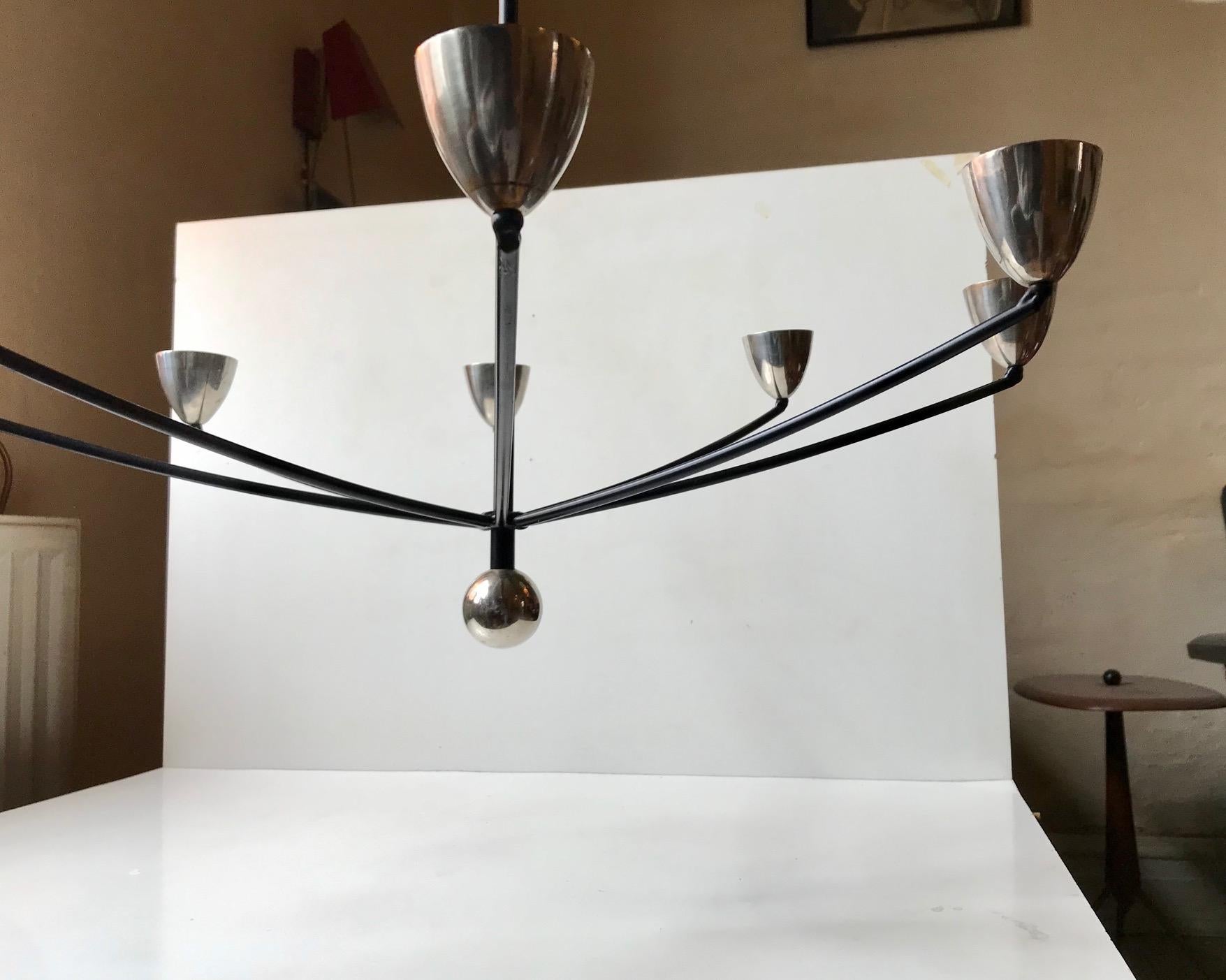 Memphis Style Candle Chandelier, Scandinavian, 1980s In Good Condition In Esbjerg, DK