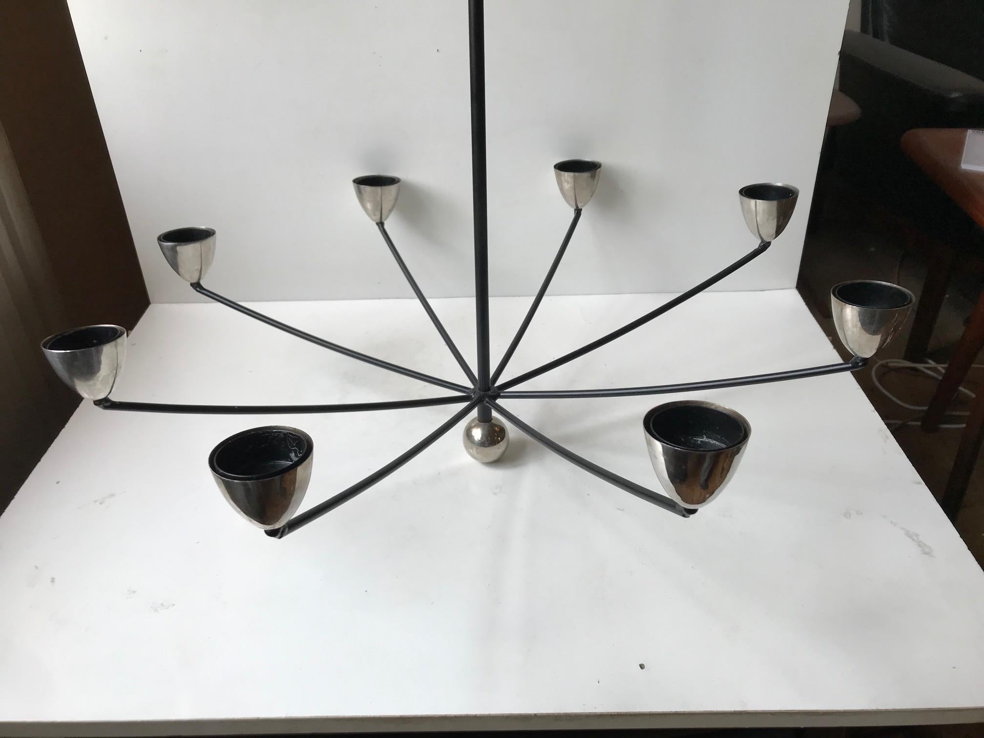 Late 20th Century Memphis Style Candle Chandelier, Scandinavian, 1980s