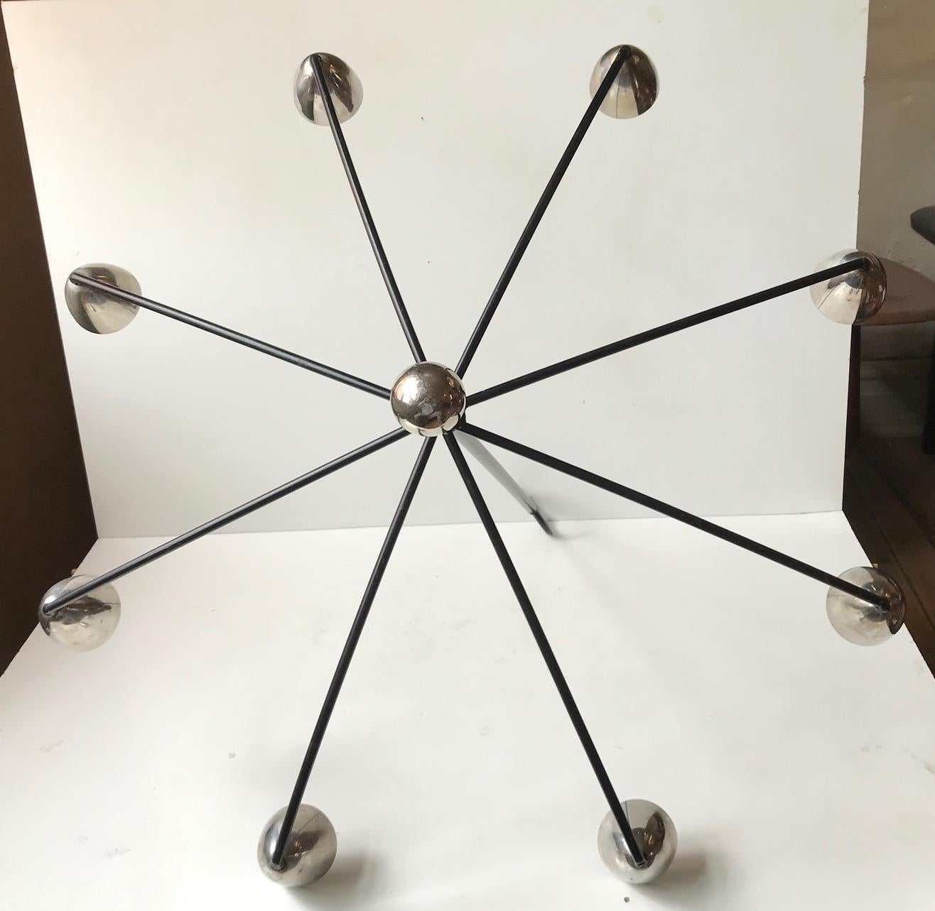 Chrome Memphis Style Candle Chandelier, Scandinavian, 1980s