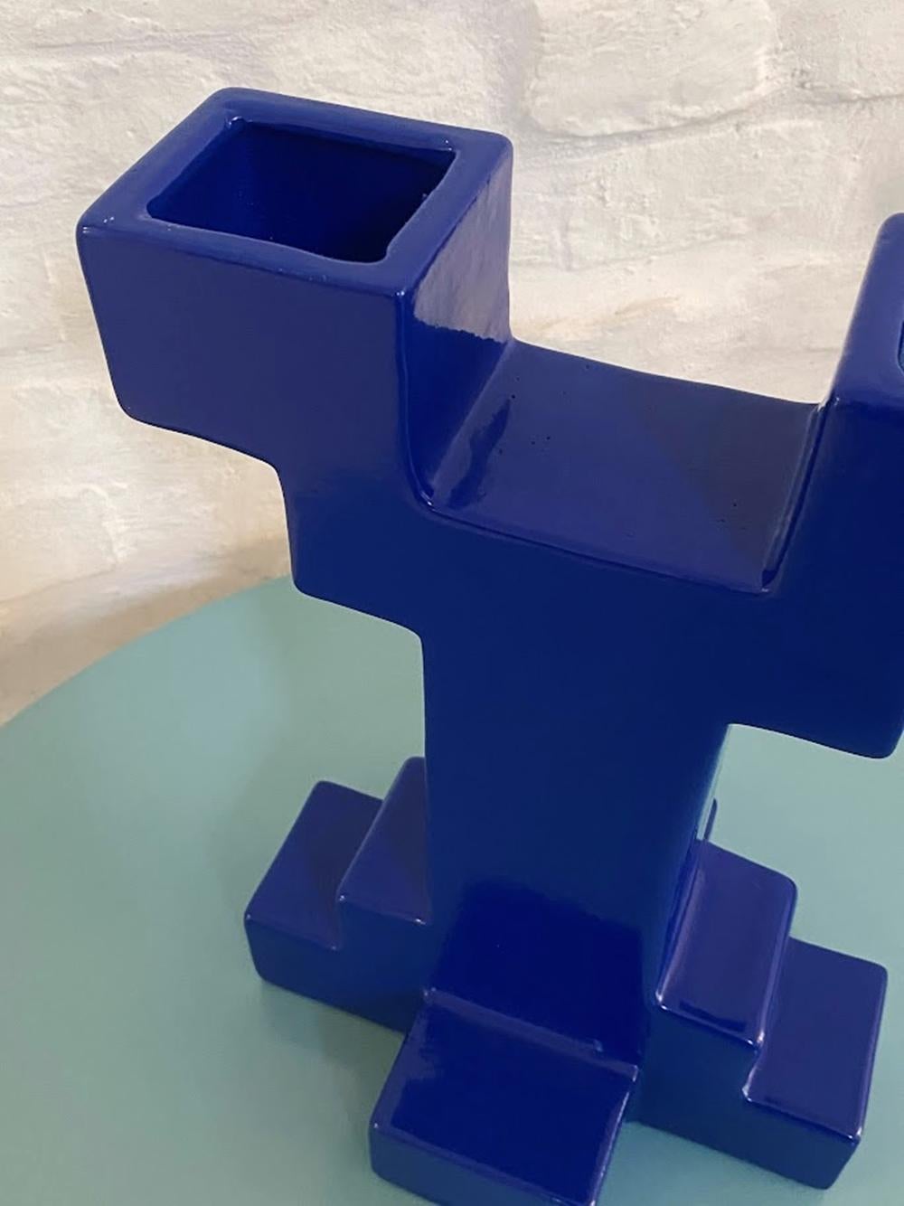 Fine XX secolo Vaso in ceramica stile Memphis 
