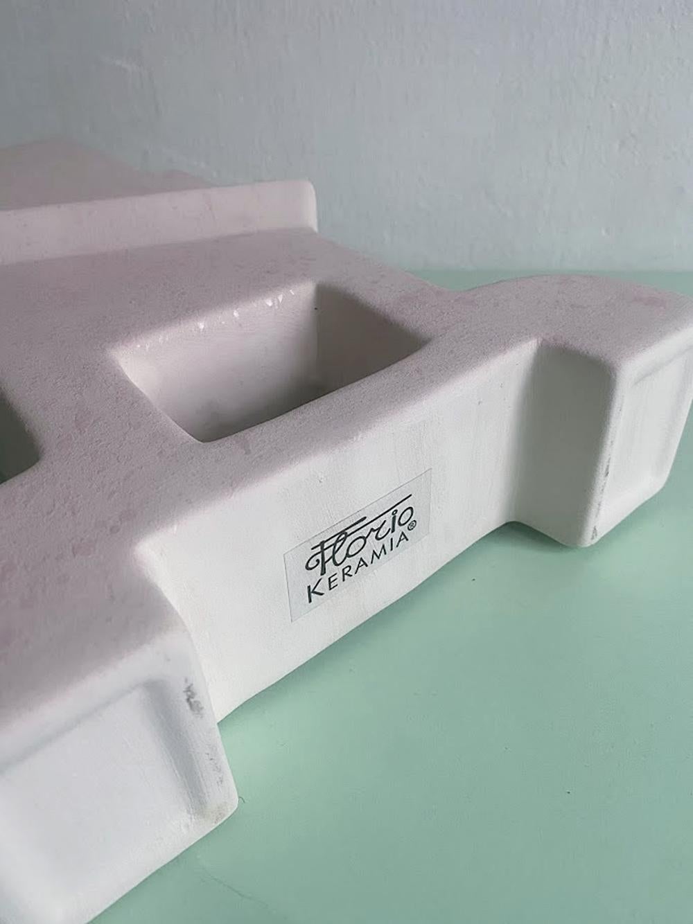Memphis Style Ceramic Vase Bastione by Florio Keramia 1990s 5