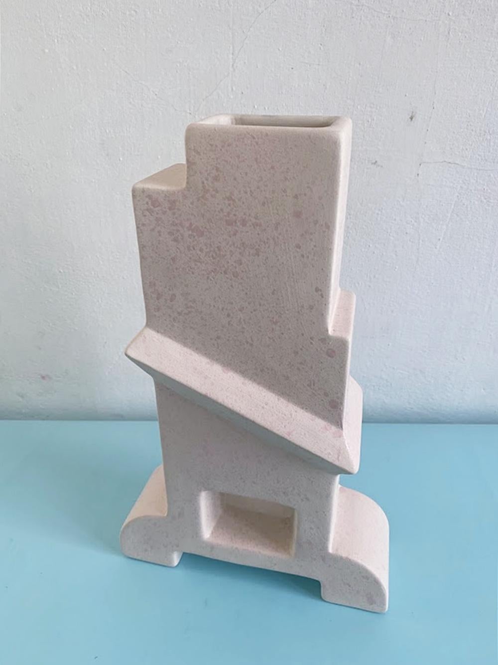 Memphis Style Ceramic Vase Bastione by Florio Keramia 1990s 3